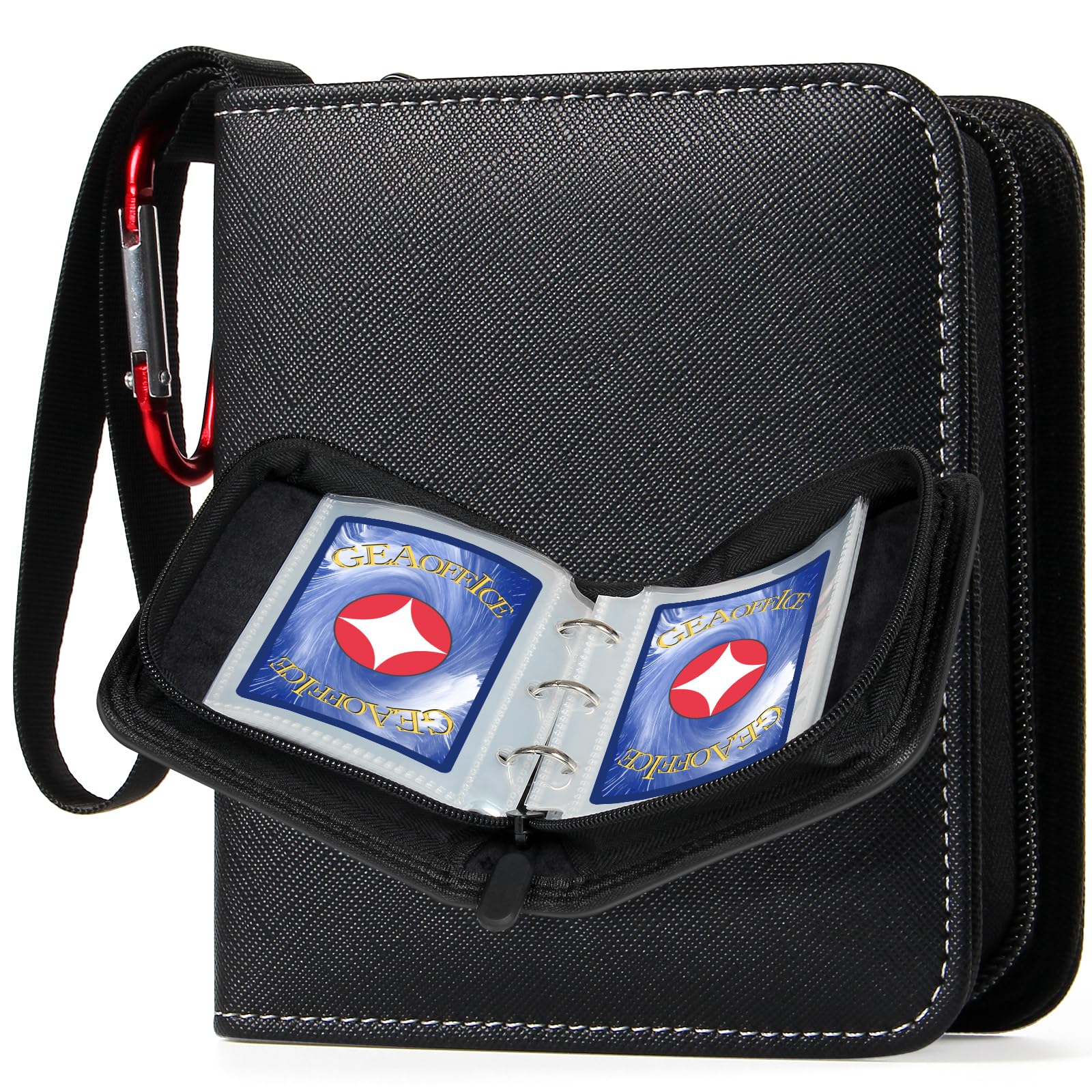 GEAoffice - 1 Pocket Folder Small Size Super Lightweight 80 Card Binder 1 Top Loading Binder for TCG, MTG, Yugioh, Black โ image 1