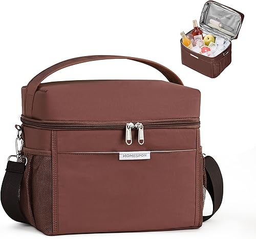 HOMESPON Lonchera para mujeres y hombres, bolsa de almuerzo aislada, impermeable, ligera, bolsa enfriadora para el trabajo, picnic, viajes (M,