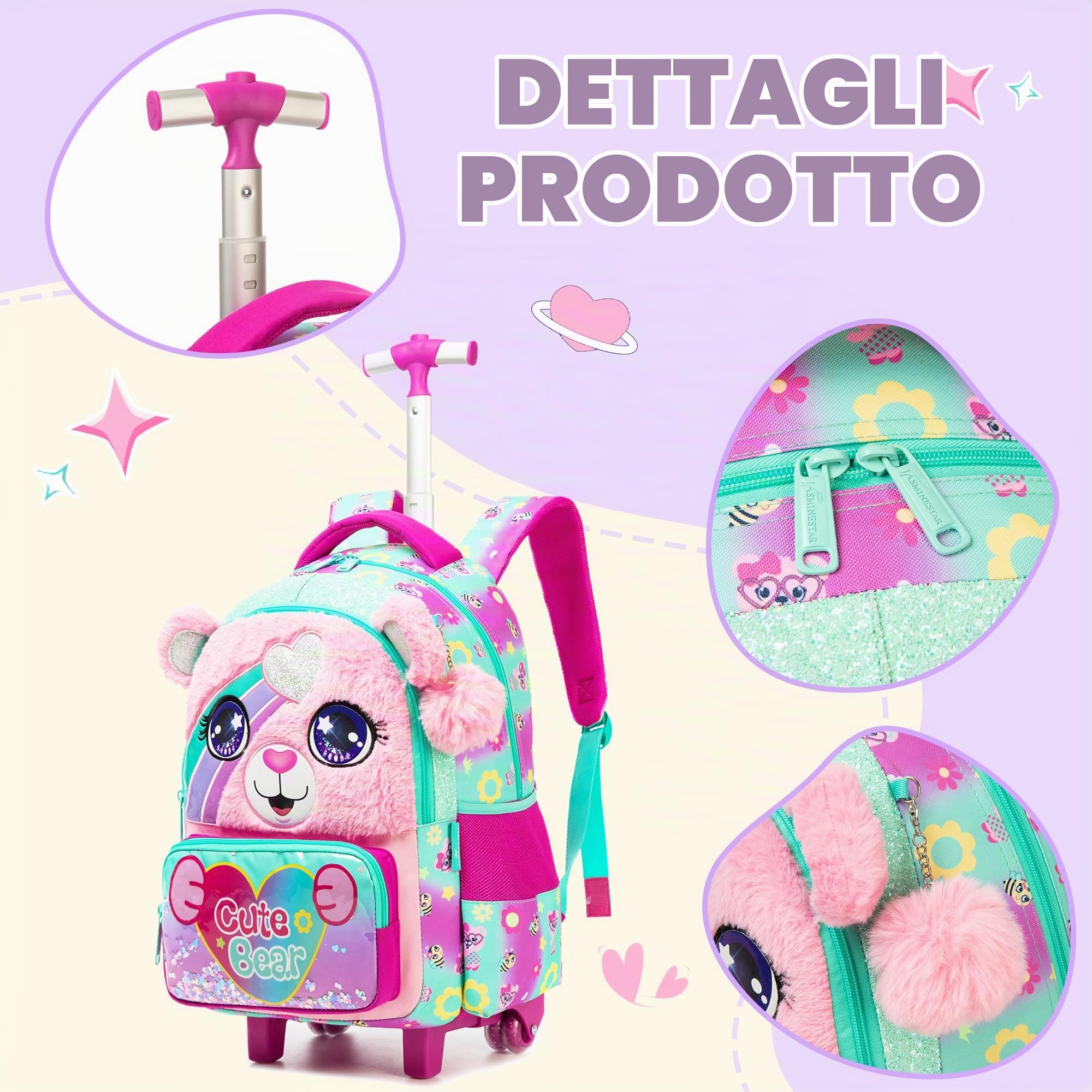 HTgroce Zainetti per bambini Trolley per Zaino Scuola Ritorno a Scuola