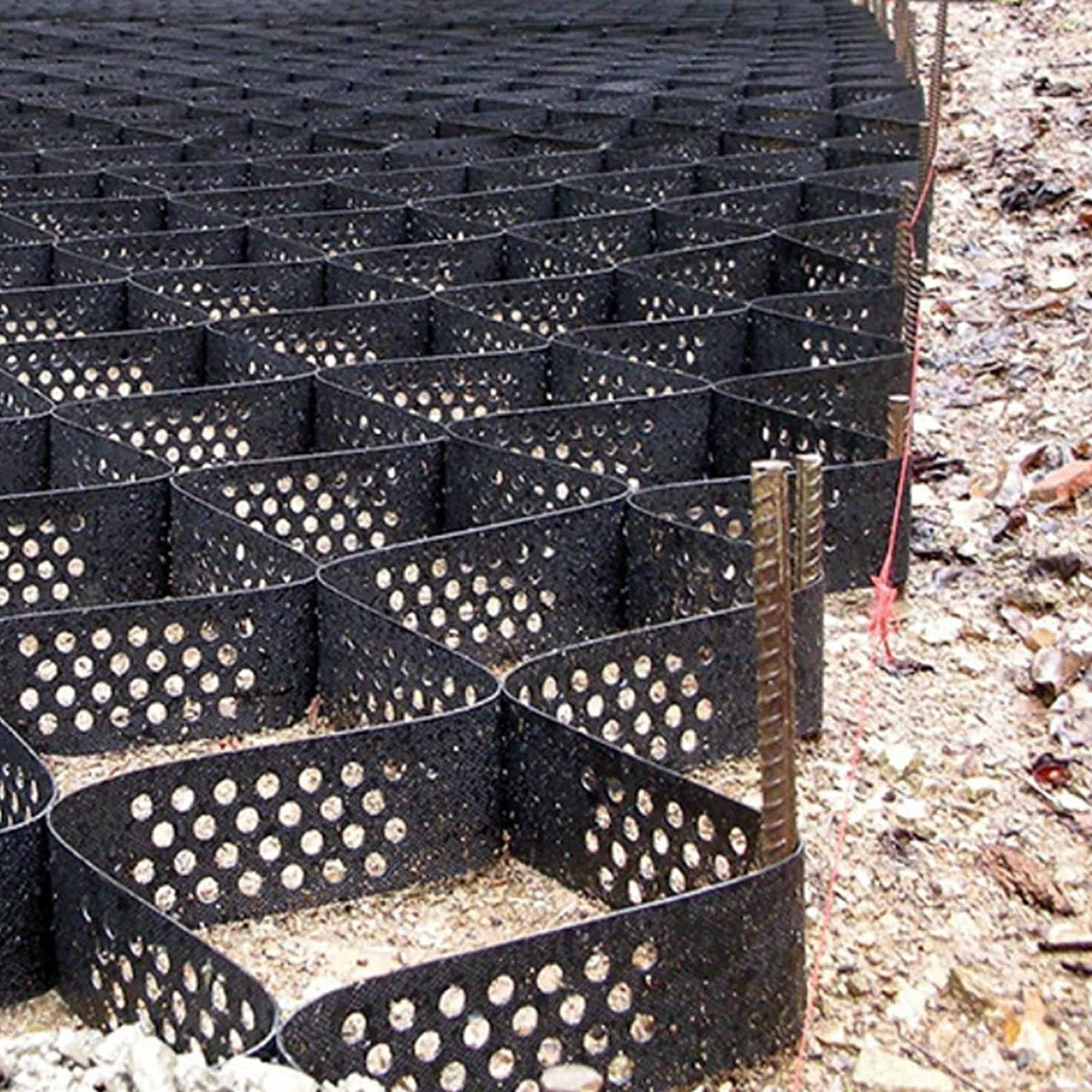 Estabilizador de Grava Estabilizador de Grava de Suelo Escalable para Trabajos de Subrasante, Rejilla de Suelo de Geomalla de Polietileno Antideslizante, para Muro de Contención, Talud, Calzada, Potre