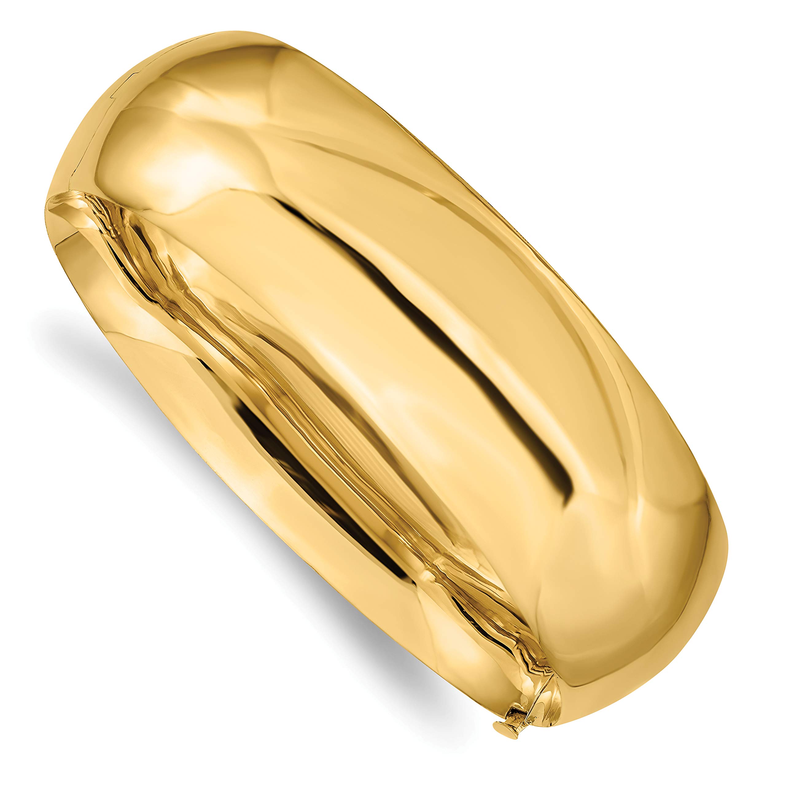 IceCarats 14K Solid Yellow Gold 20 65mm Oversize Hinged Bangle Bracelet
