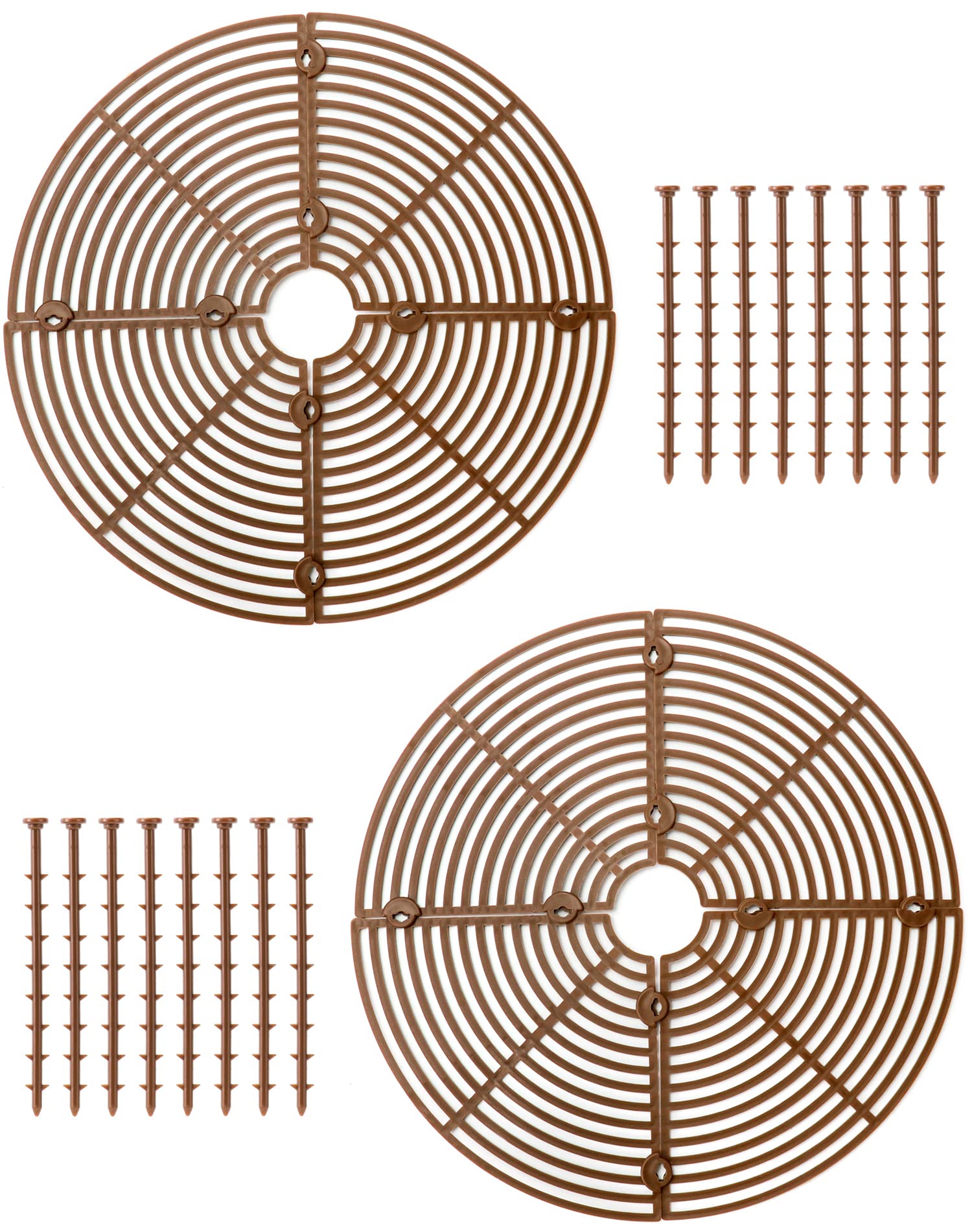 QWORK® 2-Pack 30cm osłony doniczek osłony do krojenia z 10cm gwoździami mocującymi, chronią glebę roślinną przed dziećmi i zwierzętami domowymi