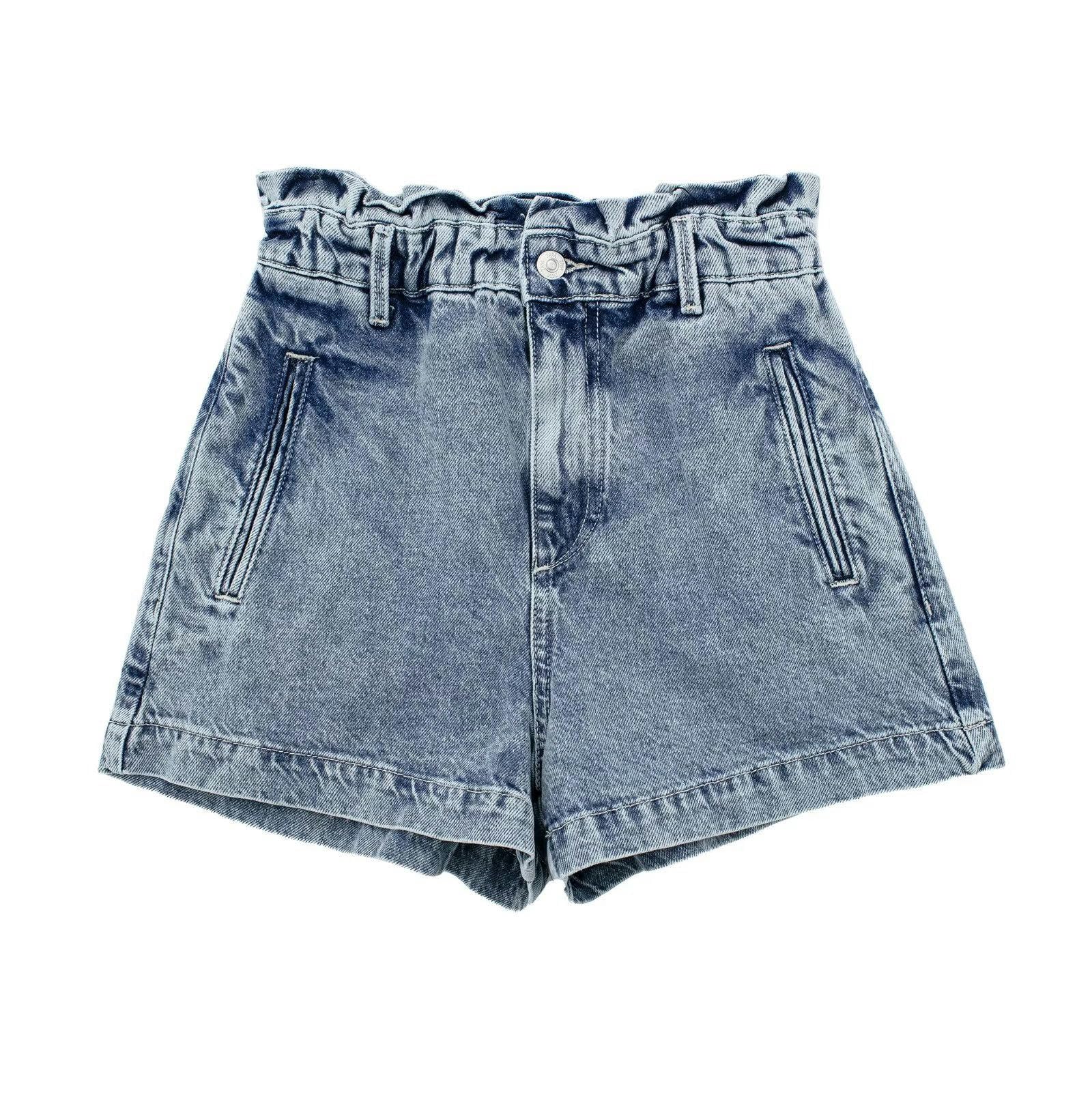 Ensemble jean 3 pièces veste gilet et short délavé taille L