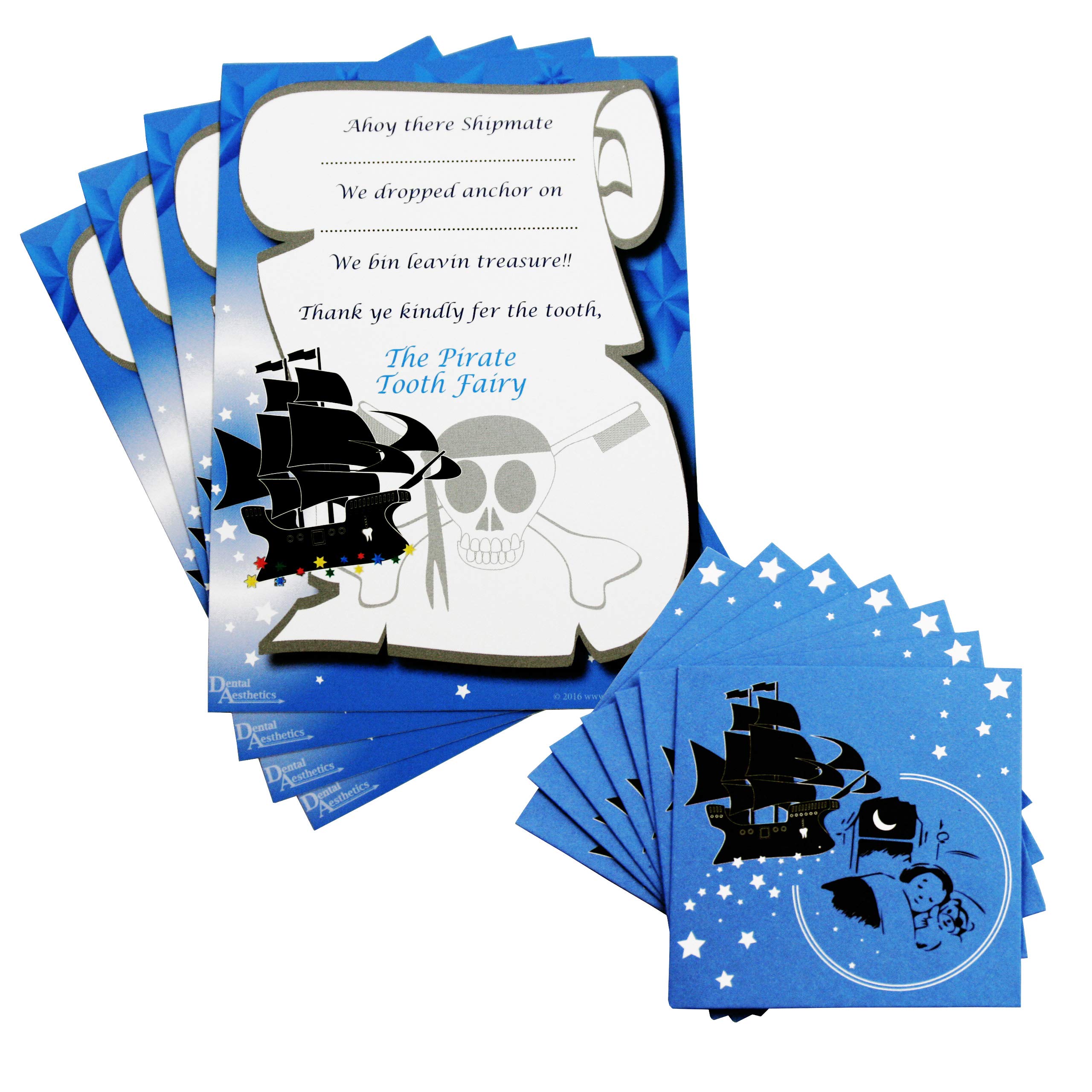 Pirate Tooth Fairy Gift Set ~ 8 Envelopes & 4 Certificates