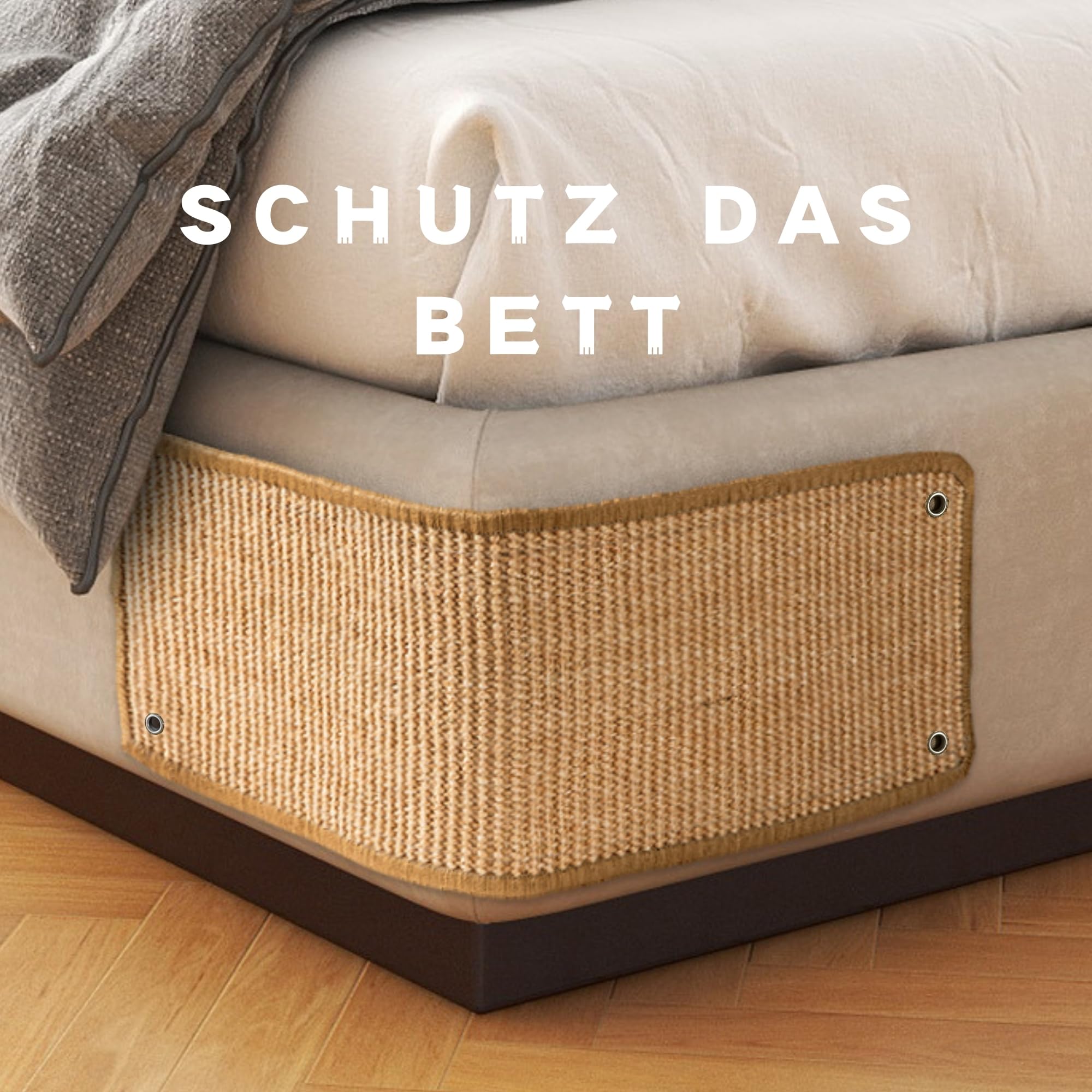 JanYoo 2 Stück Kratzmatte aus Sisal, Kratzmatte für Katzen, mit Klebeband, Katzenkratzmatte, Teppich zum Schutz der Wand, 60 × 25 cm (Braun)