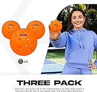 Vista 2 de Franklin Sports X-40 pelotas de Pickleball al aire libre - Bola oficial del Pickleball de EE. UU., APP Tour + US Open - Tamaño reglamentario
