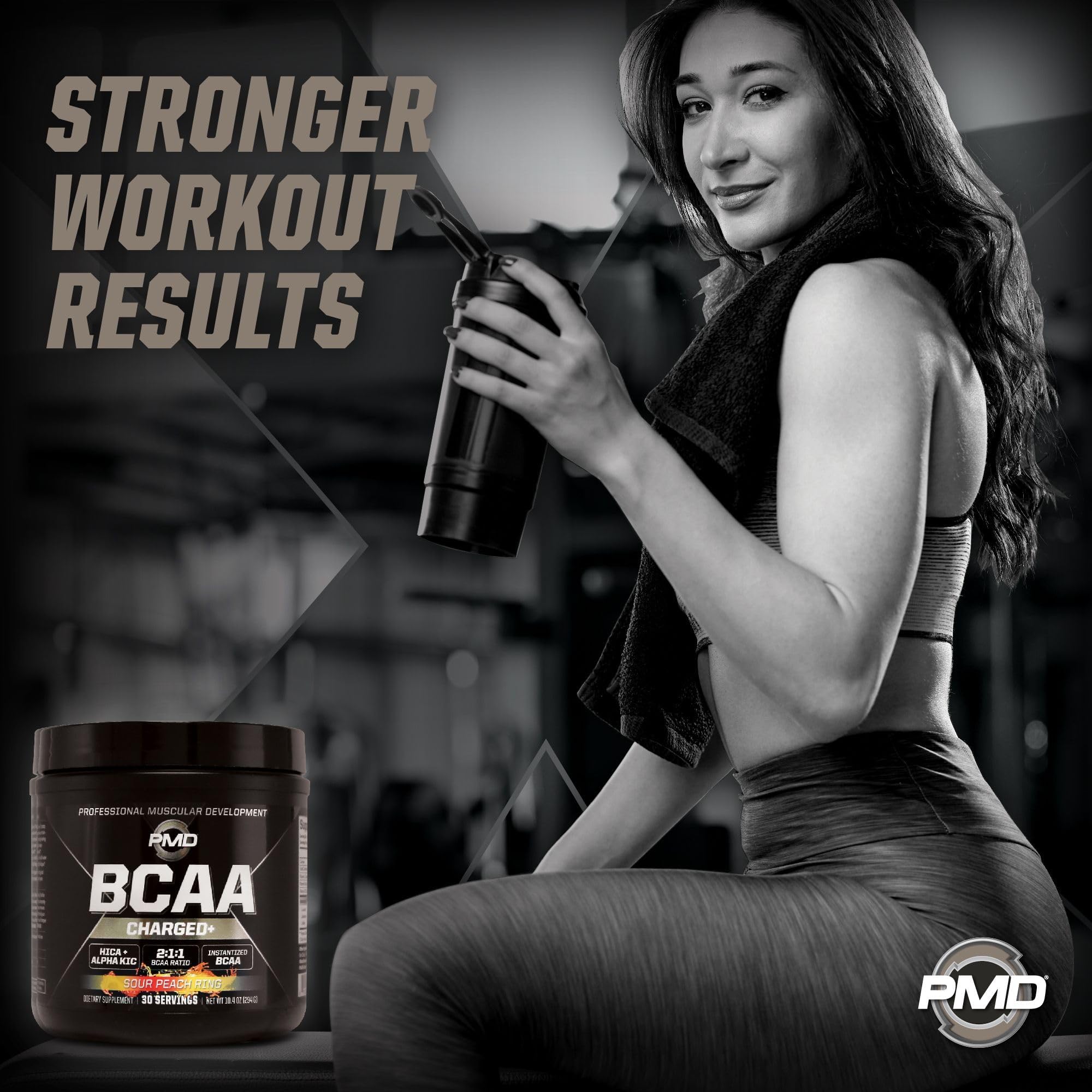 PMD Sports BCAA Charged Delicious Amino Acid Drink Mix for Performance and Recovery - Increase Muscle Function for Workout and Daily Energy - Sour Peach Ring (30 Servings) — Amazon image 4