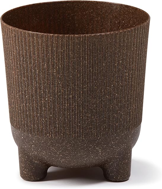Lamela ARIA ECO COFFEE JUMPER Flowerpot Herb Plant | New Season 2022 | Balcony Garden Container Bucket | Unique Surface Design Origina Kids Room | impress? (Ø 14 cm, Espresso)
