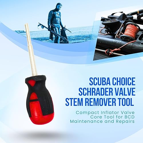Miniatura 2 de Scuba Choice Herramienta de buceo para buceo, removedor de vástago de válvula Schrader