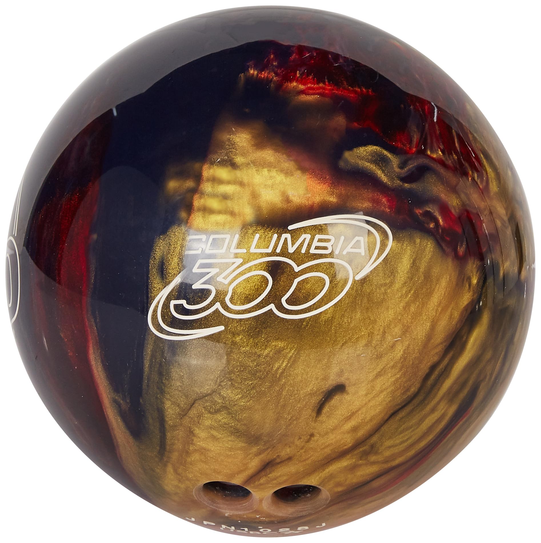 Columbia 300 White Dot PRE-DRILLED Bowling Ball - Scarlet/Black/Gold 13lbs