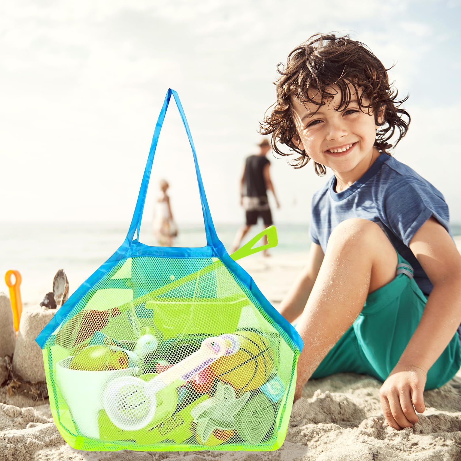 2-teilige Faltbare Strandtasche - Groß & Mittel Mit Wasserdichter Tasche