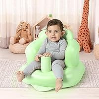 Vista 6 de Mink Asiento de bebé inflable para bebés de 3+ meses, asientos de piso para bebés para sentarse, silla de bebé inflable portátil con bomba de aire