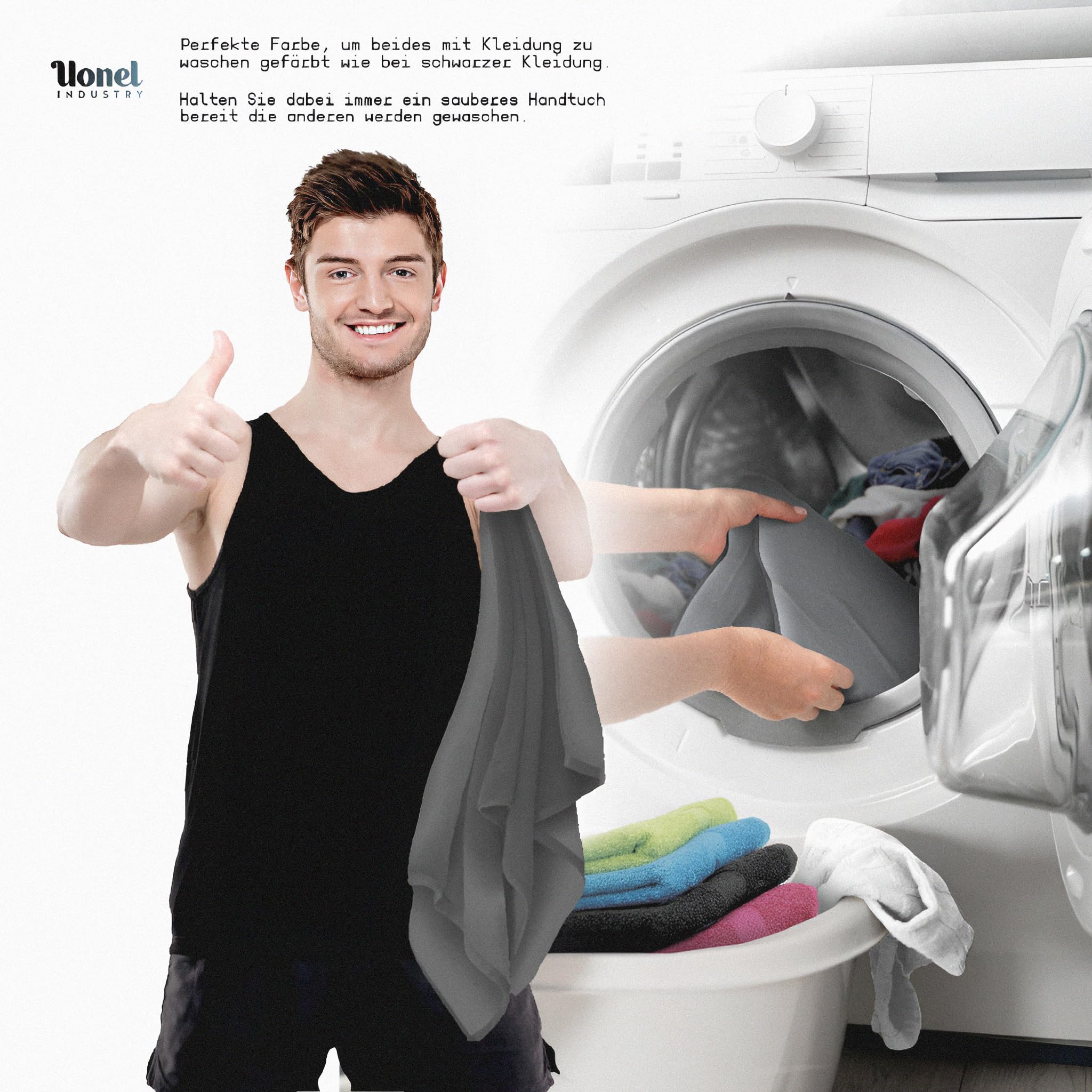 Uonel INDUSTRY Sports Towel Gym 90 x 40 Fitness Towel Set of 3 Microfibre Towels Sports Towel Gym Sports Towel Gym Microfibre Non-Slip Machine - Image 3