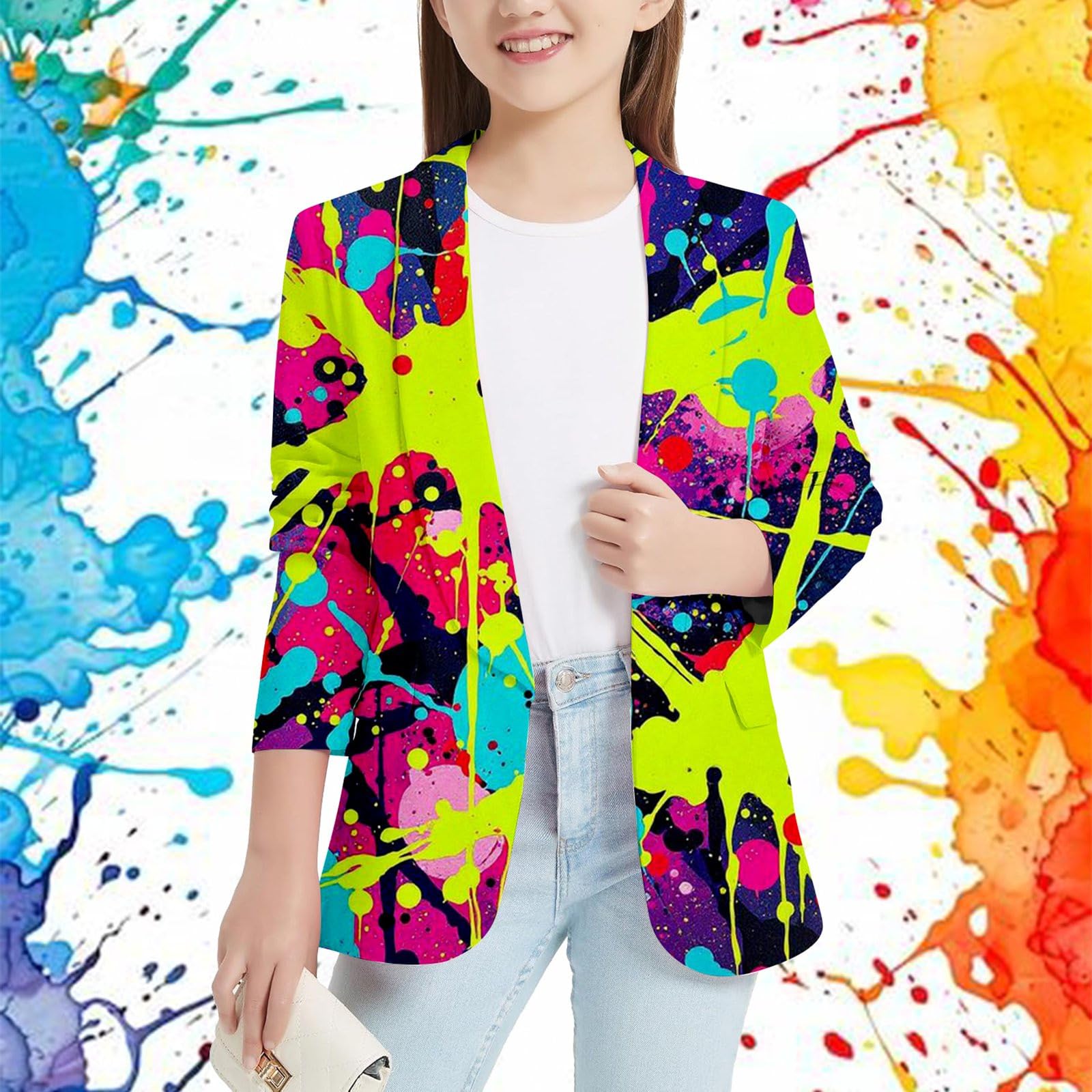 Veste de costume pour enfants garçons filles IColorful Sp Lashed Ink