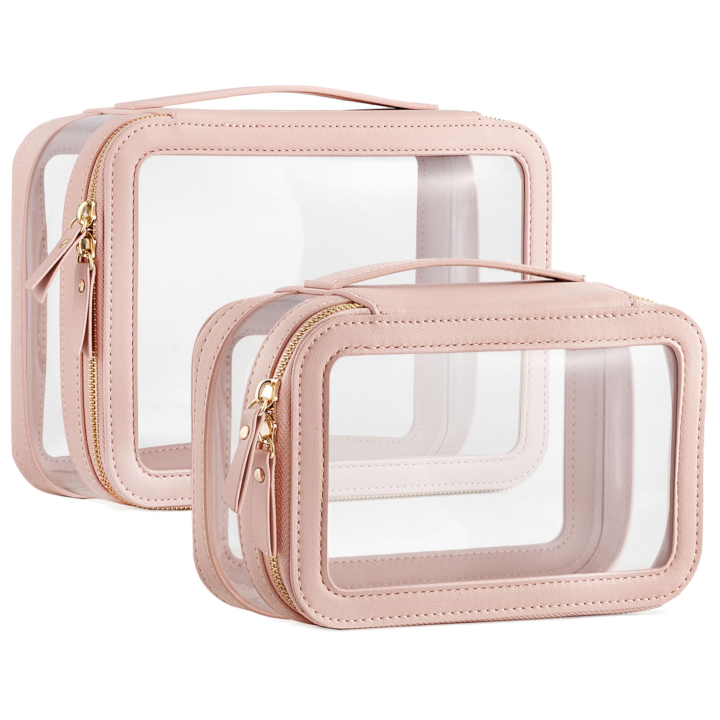 HBlifeClear Makeup Bag Organizer Set, Portable Travel Toiletry Cosmetic Bag  Case for Women, Large Make Up Bag Makeup Train Case Transparent Storage