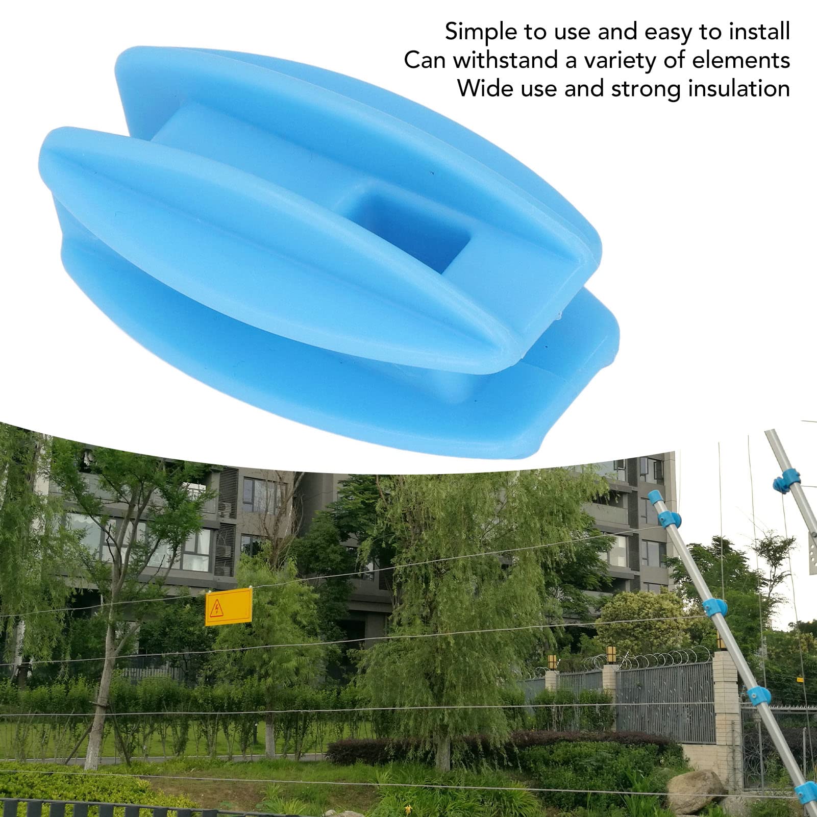 Isolatore per Palo Angolare Recinto Elettrico Impermeabile in ABS Filo d'Acciaio, Accessorio Agricolo Compatibile con Sistemi a Impulsi, Protezione Duratura