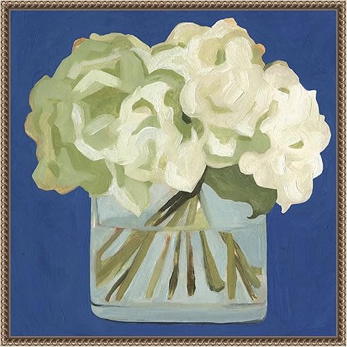 Miniatura 14 de Amanti Art Lienzo enmarcado para pared, 16 x 16 pulgadas, hortensias blancas II por Emma Scarvey, lienzo enmarcado para pared, obras de arte de