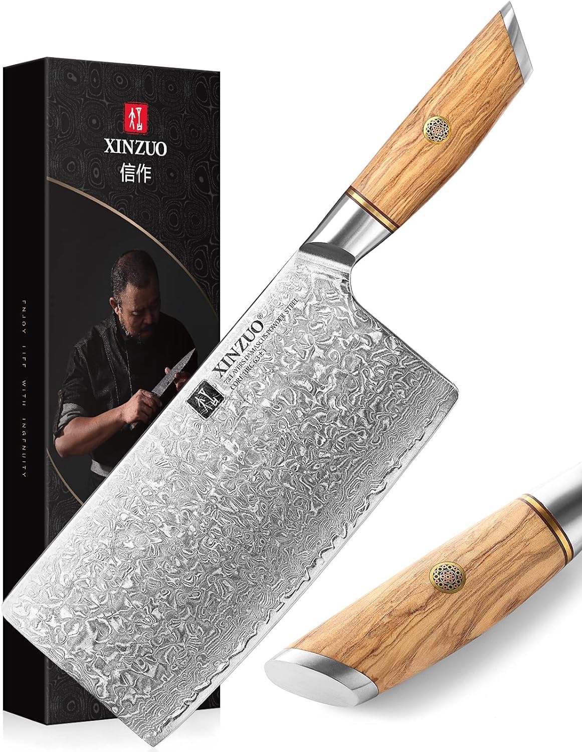 Amazon.com: XINZUO Cleaver Knife 7.5 Inch, 73 Layer Damascus Steel