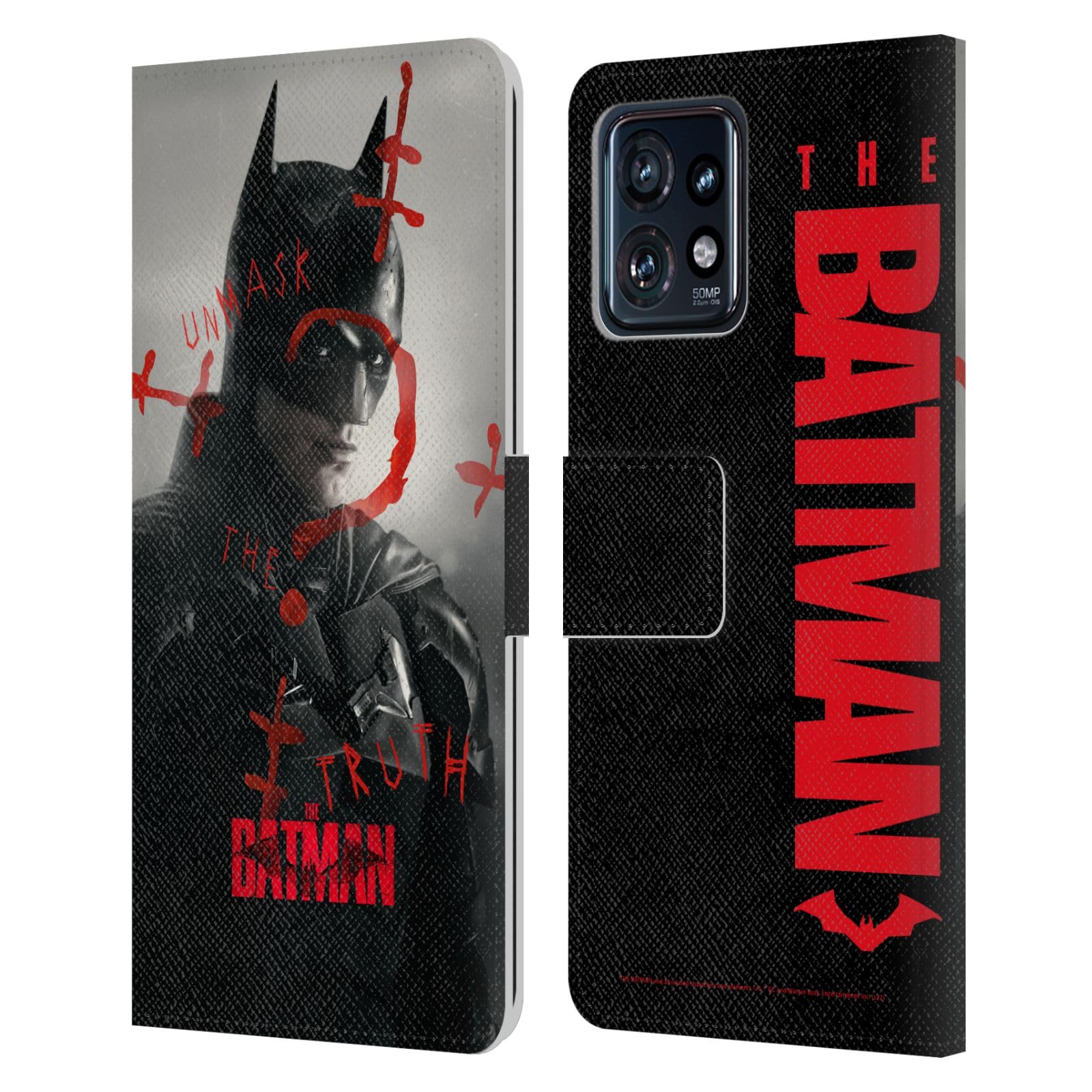 Head Case Designs Officially Licensed The Batman Unmask The Truth Posters Leather Book Wallet Case Cover Compatible with Motorola Moto Edge 40 Pro
