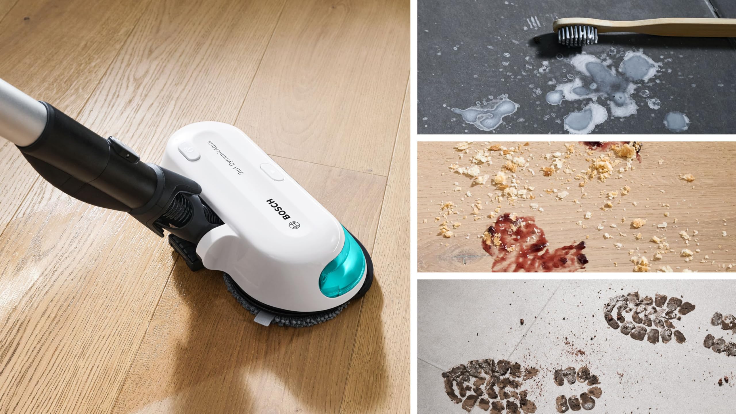Bosch BHZUPAD1 - Panni mocio in microfibra per aspirapolvere Unlimited 7 ProHygienic Aqua, lavabili in lavatrice, colore: grigio