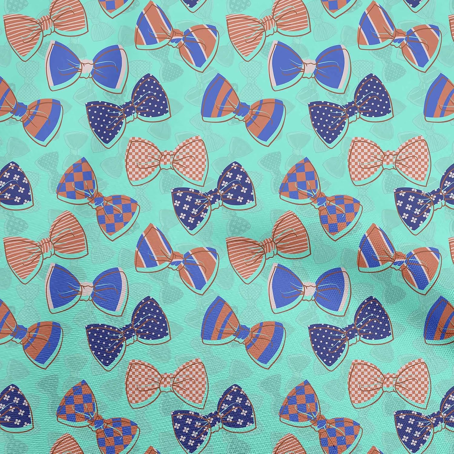 oneOone Cotton Flex Light Pink Fabric Kids Bow Tie Quilting Supplies Print Sewing Fabric by The Yard 40 Inch Wide