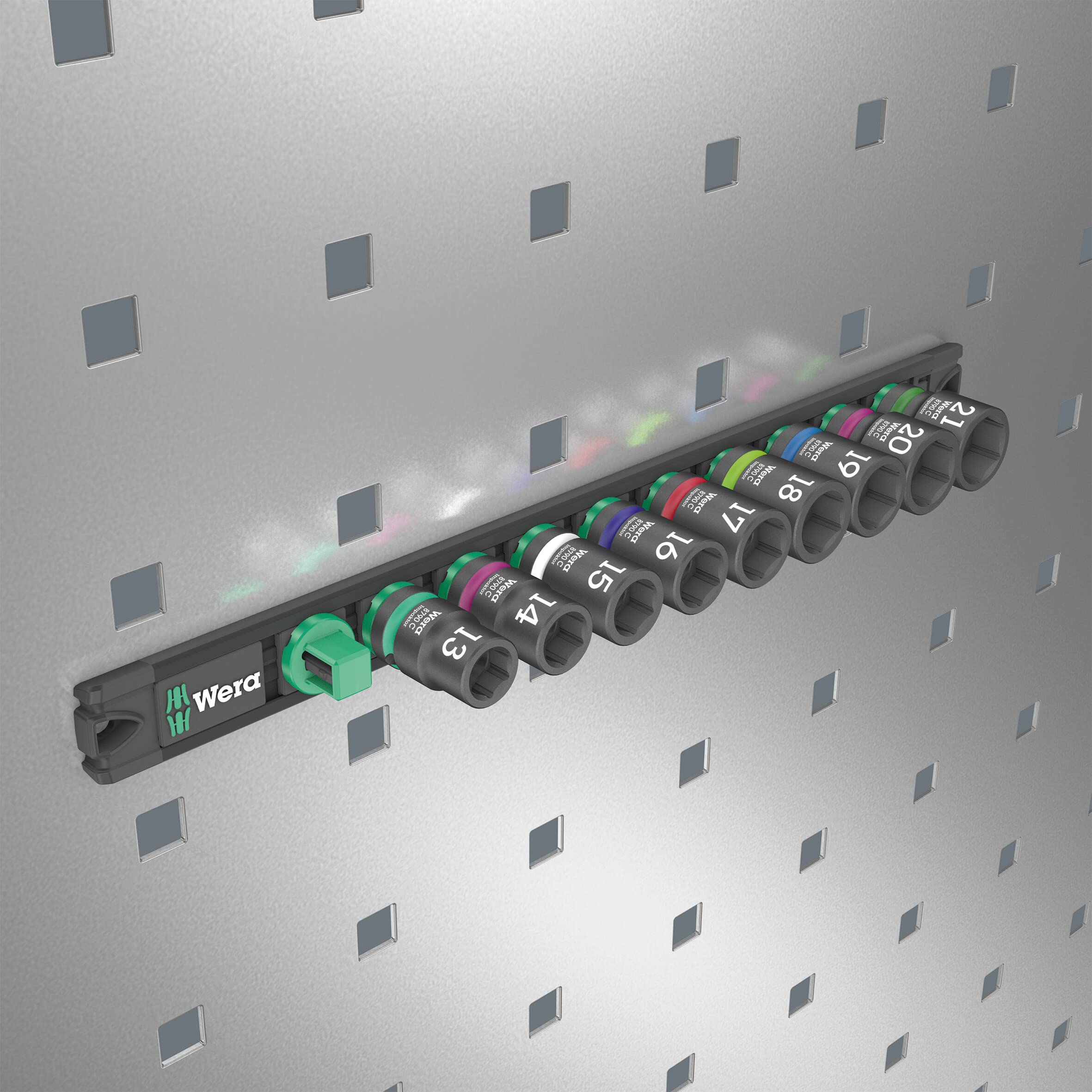 Wera 05005490001 listwa magnetyczna z nasadkami C Impaktor 1 zestaw nasadek na klucz nasadowy, napęd 1/2", 9-częściowy, Czarny