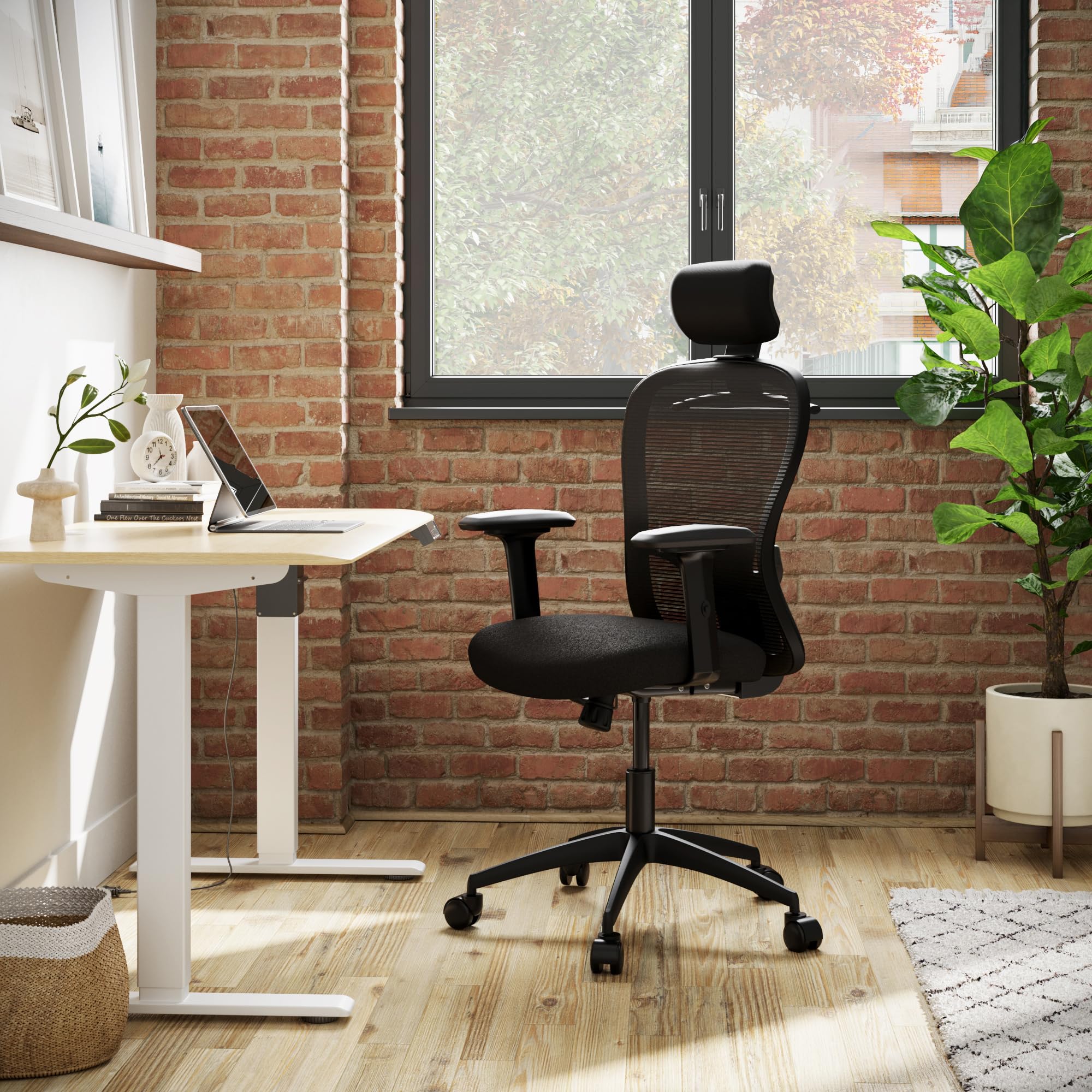 Wakefit Safari Ergonomic Office Chair for Work | 3 Year Warranty | Multi-Lock Seat Slider and Recline | Soft Armrest with 3D Adjustability | Strong Nylon Base | 8+ Hours of Comfort | Black