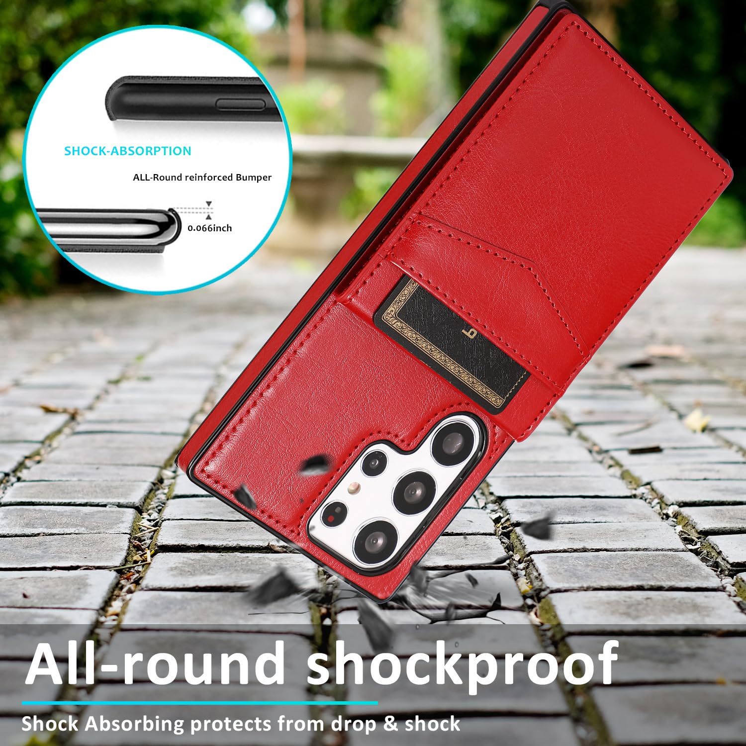 Etui do Samsung Galaxy S24ultra/S24plus/S24, portfel skórzany premium na telefon ze stojakiem, 5 miejsc na karty, ochronne etui na telefon komórkowy z klapką (kolor: brązowy, rozmiar: S24 Ultra)