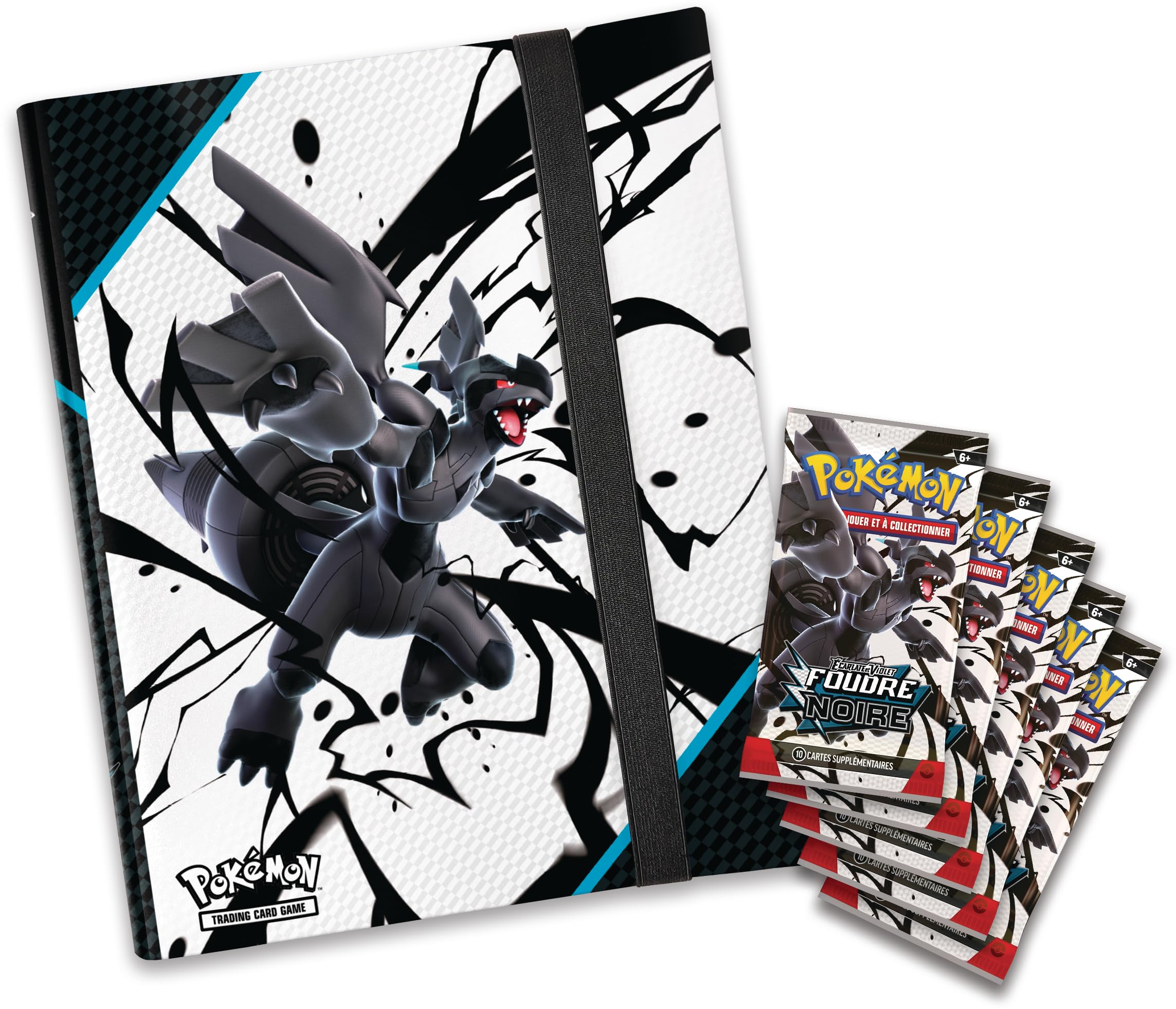Pokémon : Collection classeur Écarlate et Violet – Foudre Noire (classeur Zekrom et 5 boosters) du JCC Pokémon