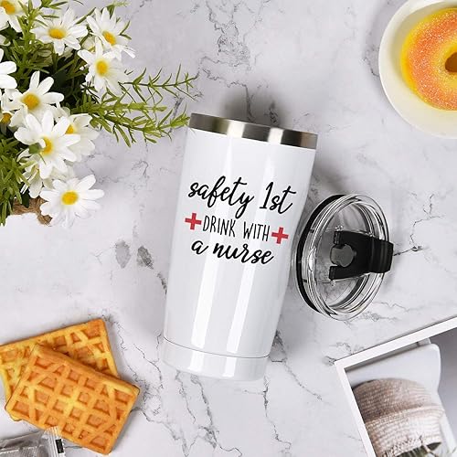 Miniatura 5 de GINGPROUS Ideas de enfermeras para mujeres, vaso de viaje de seguridad para la primera bebida con una enfermera, idea para mujeres, mejores amigas,