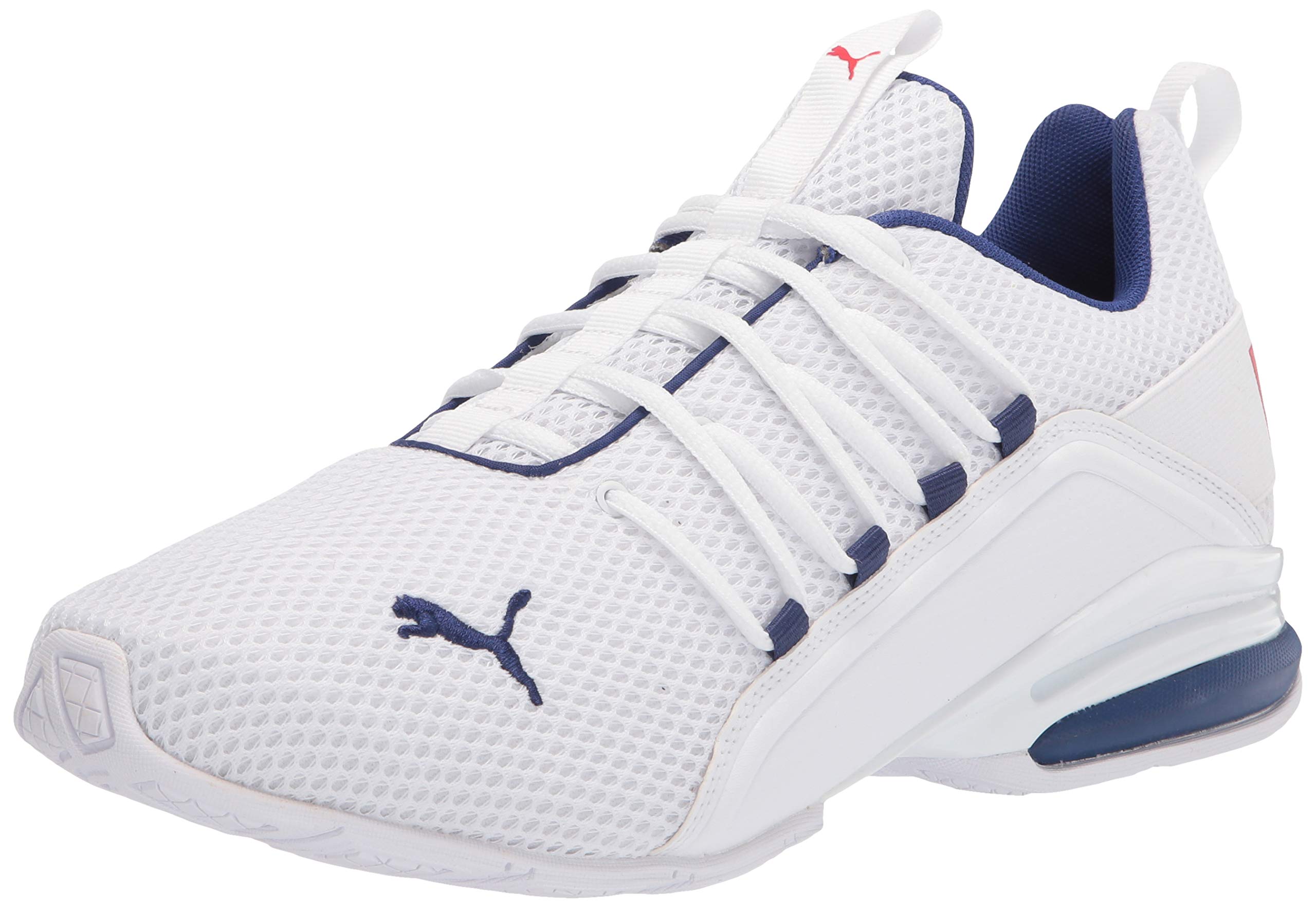 PUMA mens Axelion Running Shoe, Puma White-elektro Blue, 11 US