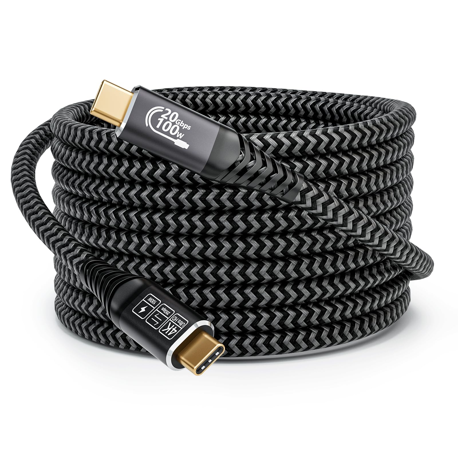 EUDOBEL Cavo USB C 5m,Cavo USB C 3.2 Gen 2×2 20Gbps,Cable USB C Ricarica Rapida 100W,Trasmissione Video 4K@60Hz Per Thunderbolt 4/3,iPhone15/Pro/Pro Max,Galaxy S24 S23 Ultra,MacBook,Laptop,AR,Switch