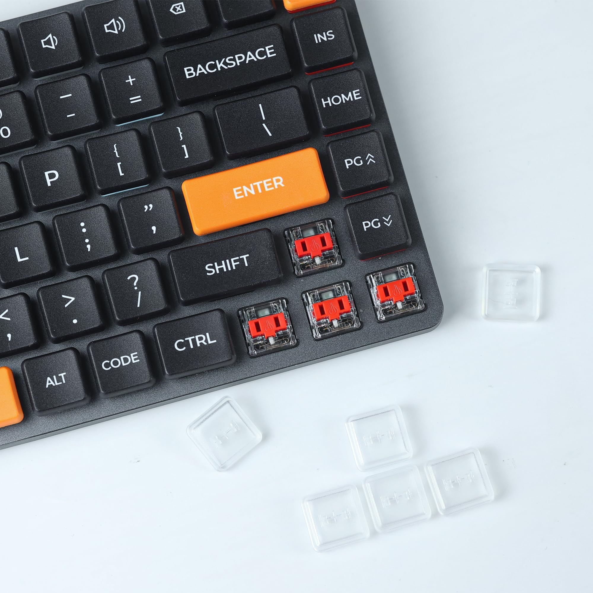 Amazon | 薄型PBTキーキャップ、メカニカルキーボード用、つや消し透明