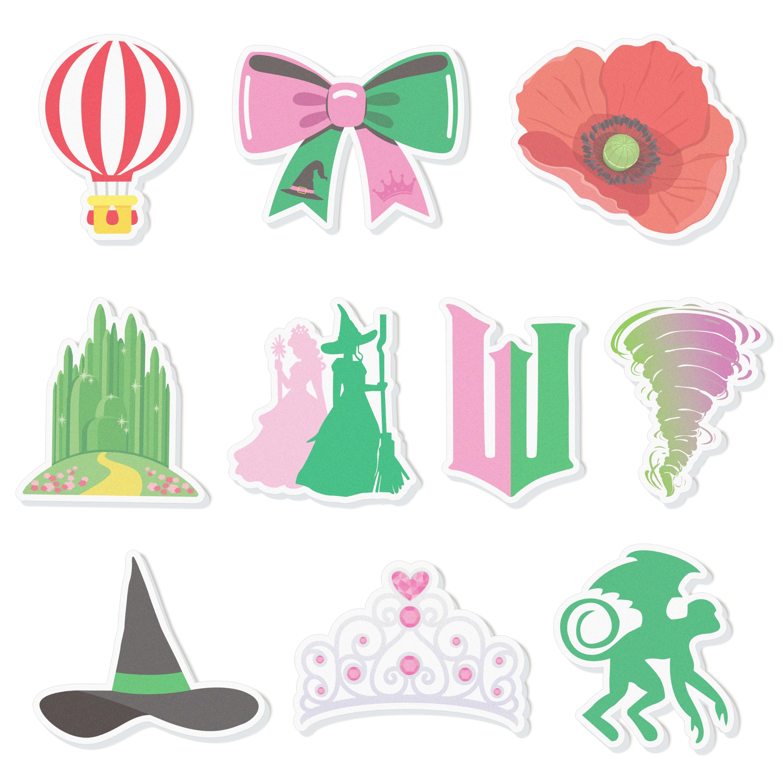 AgincBerry Princess Witch Sticky Notes - 30PCS Pink and Green Witch Musical Self-Stick Note Stationery Gift, Magic Princess Writing Sticky Notepad for