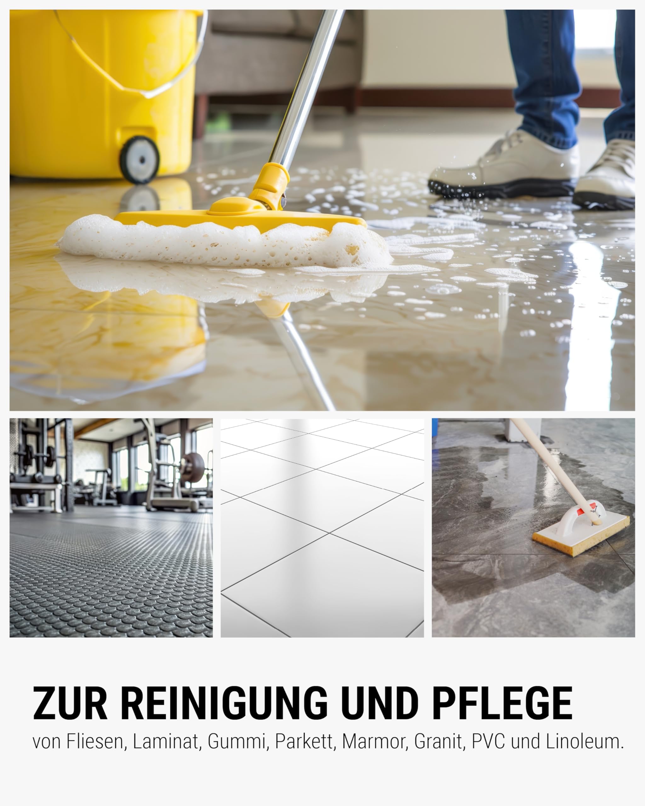 Lorito Antislip Rutschhemmer 328 3 x 1L - Anti-Rutsch-Flüssigkeit für Fliesen, Laminat, Parkett, Marmor, Granit, Sporthallen, Sportböden, PVC, Gummi, Linoleum & Polyolefin