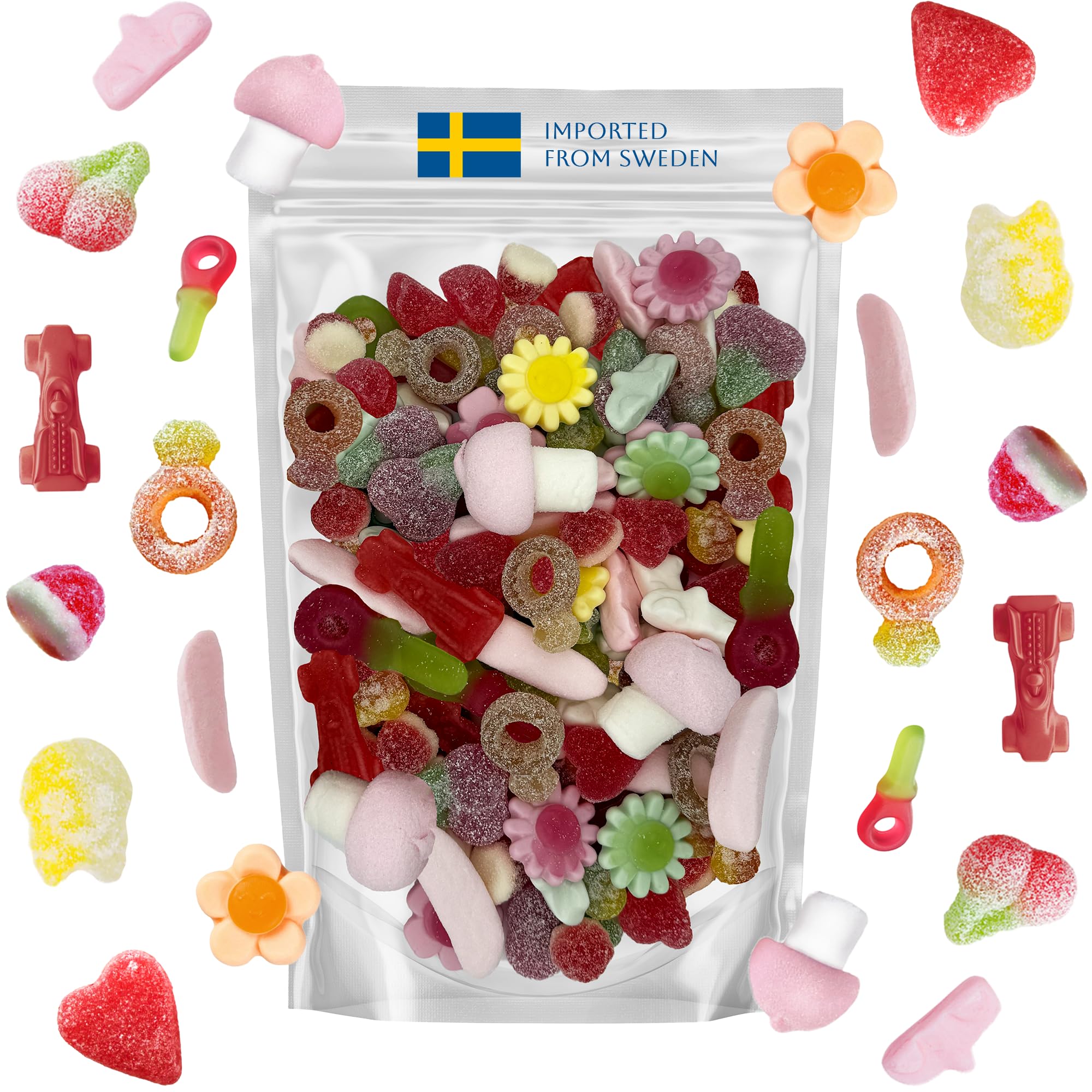 Swedish Sweet & Sour Lovers’ Mix – 1 LB Candy Assortment Bag with TikTok-Viral Favorites Like Bubs Sur Skalle, Ahlgrens Bilar & More! Chewy, Fruity, and Sour Treats Imported from Sweden & Packed in a Svenska Imports Bag.