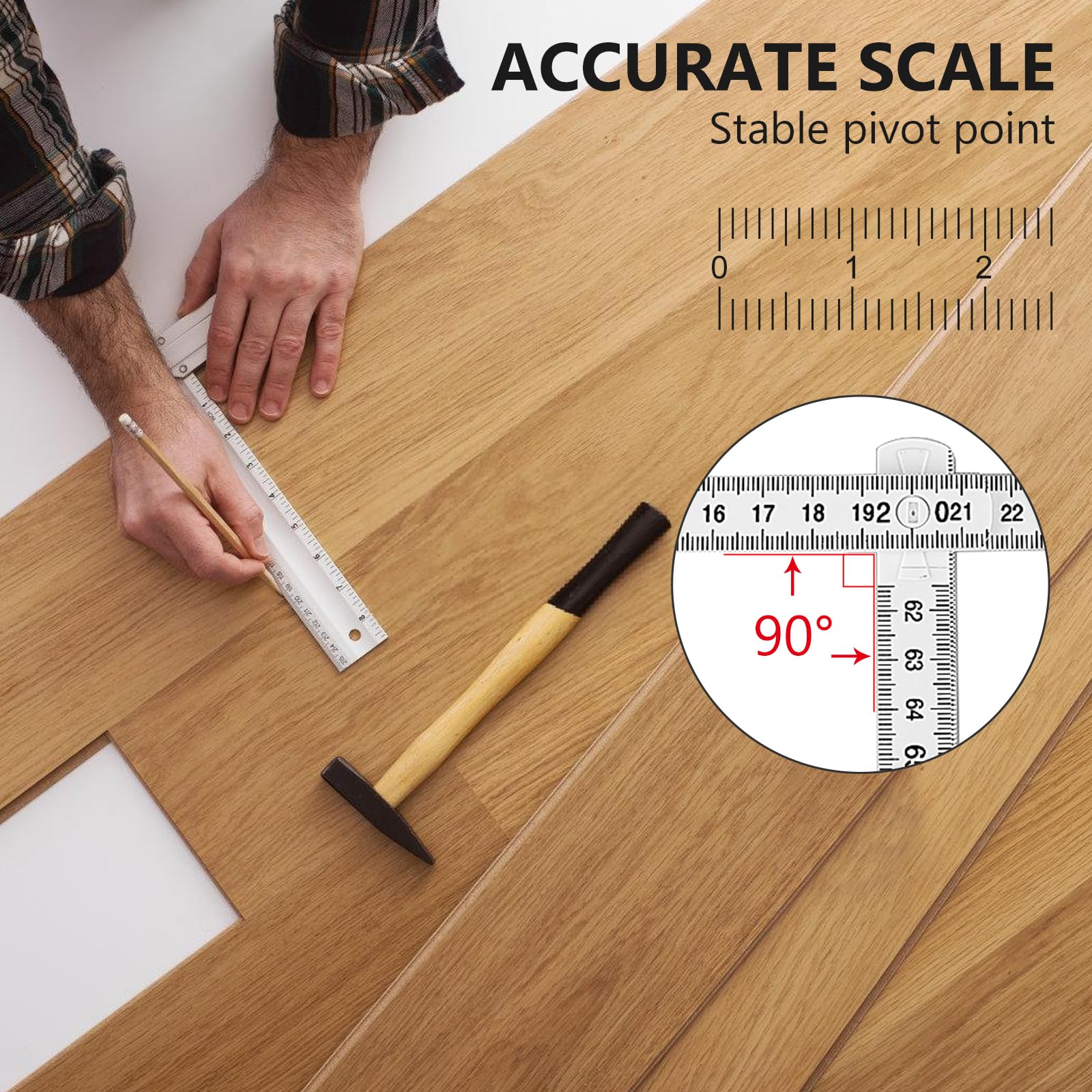 PORFOYO Duimstok, 2 meter meetlat: set van 6 stuks mini duimstok van 2 meter, gemaakt van kunststof met 10 segmenten, metrische meetlat, een perfect cadeau voor thuis, hobby, werkplaats, wit