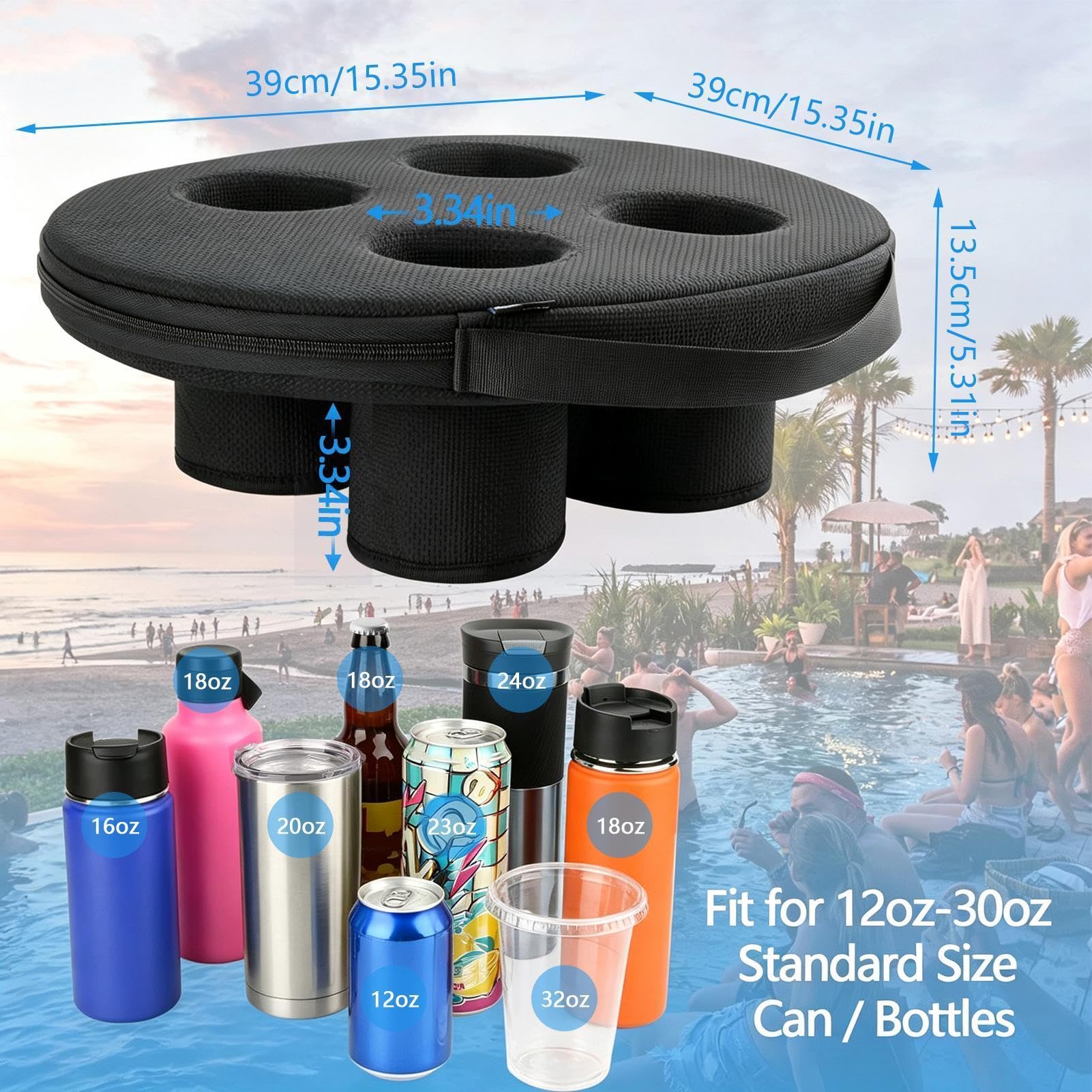 Porte-boisson flottant pour piscine et dessous de verre pour jacuzzi et spa