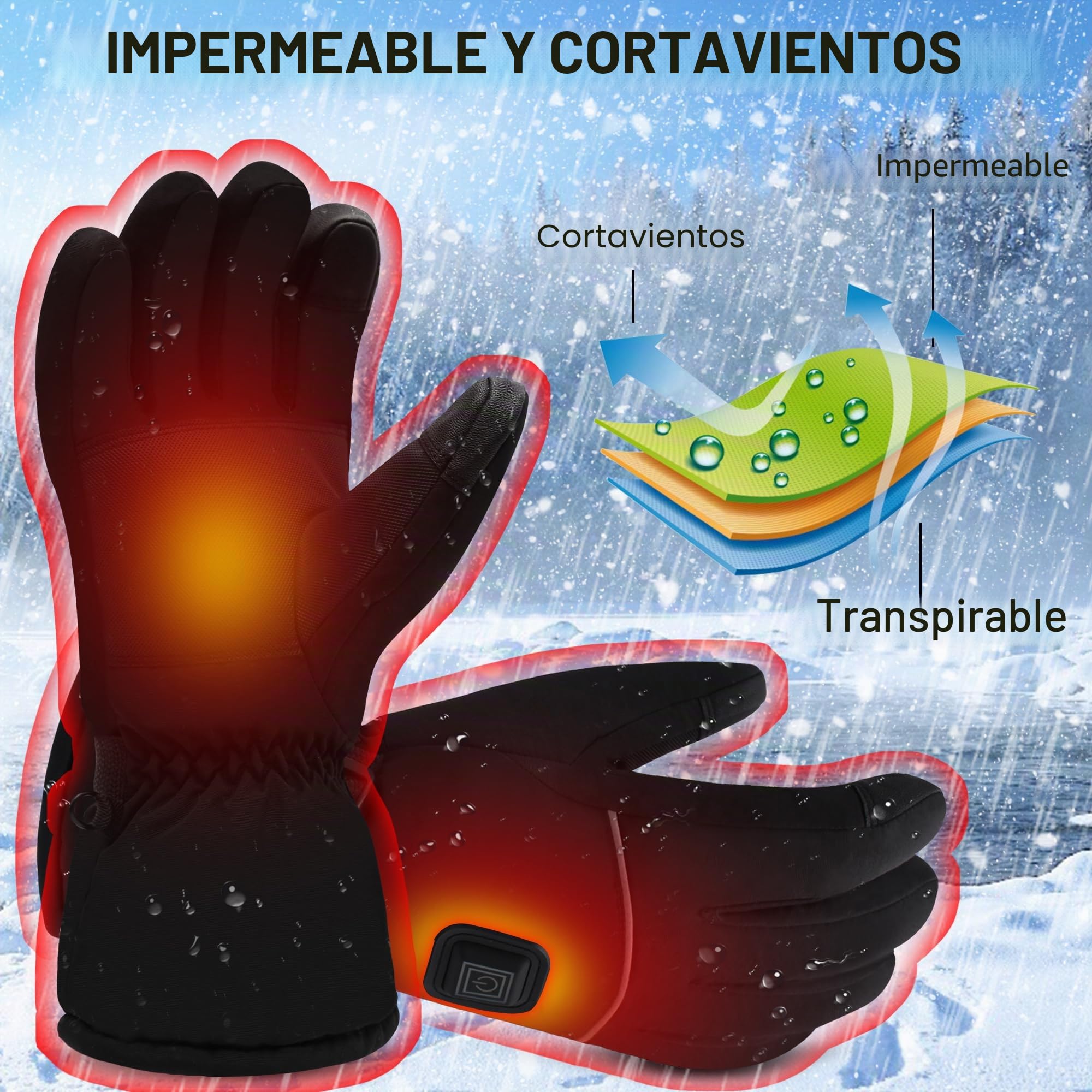 Svpro Calcetines calefaccionados por batería, Calcetines eléctricos Recargables para Hombres, Guantes calefactables para el Invierno, Guantes calefactables a Prueba de Agua