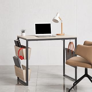 Aviina Home Office Desk, Small Computer Desk For Small Spaces, Wooden Office Study Table, Bedroom Desk, 90cm (L), Oak