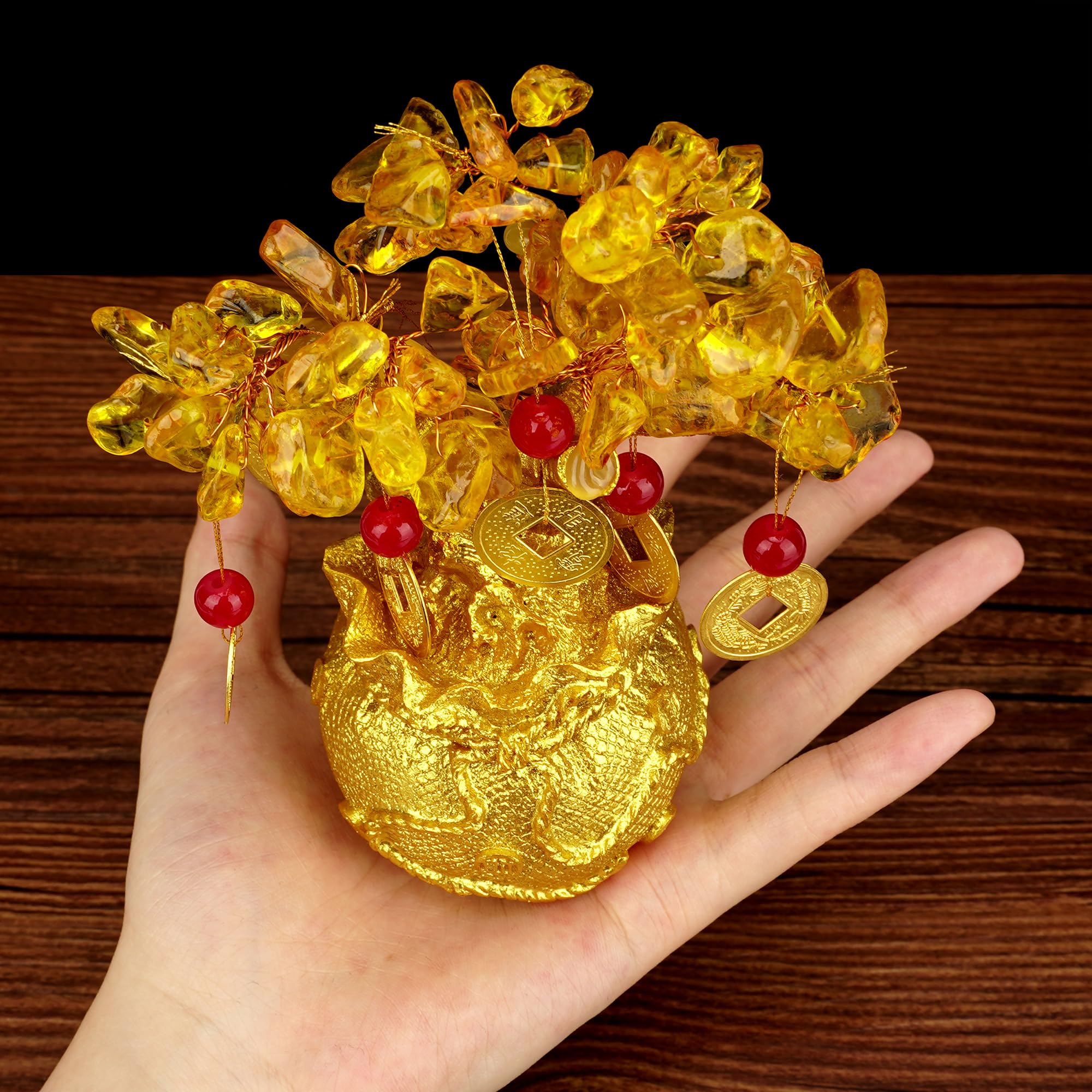 Amazon.com: Chiorgone Citrine Crystal Money Tree Feng Shui Golden