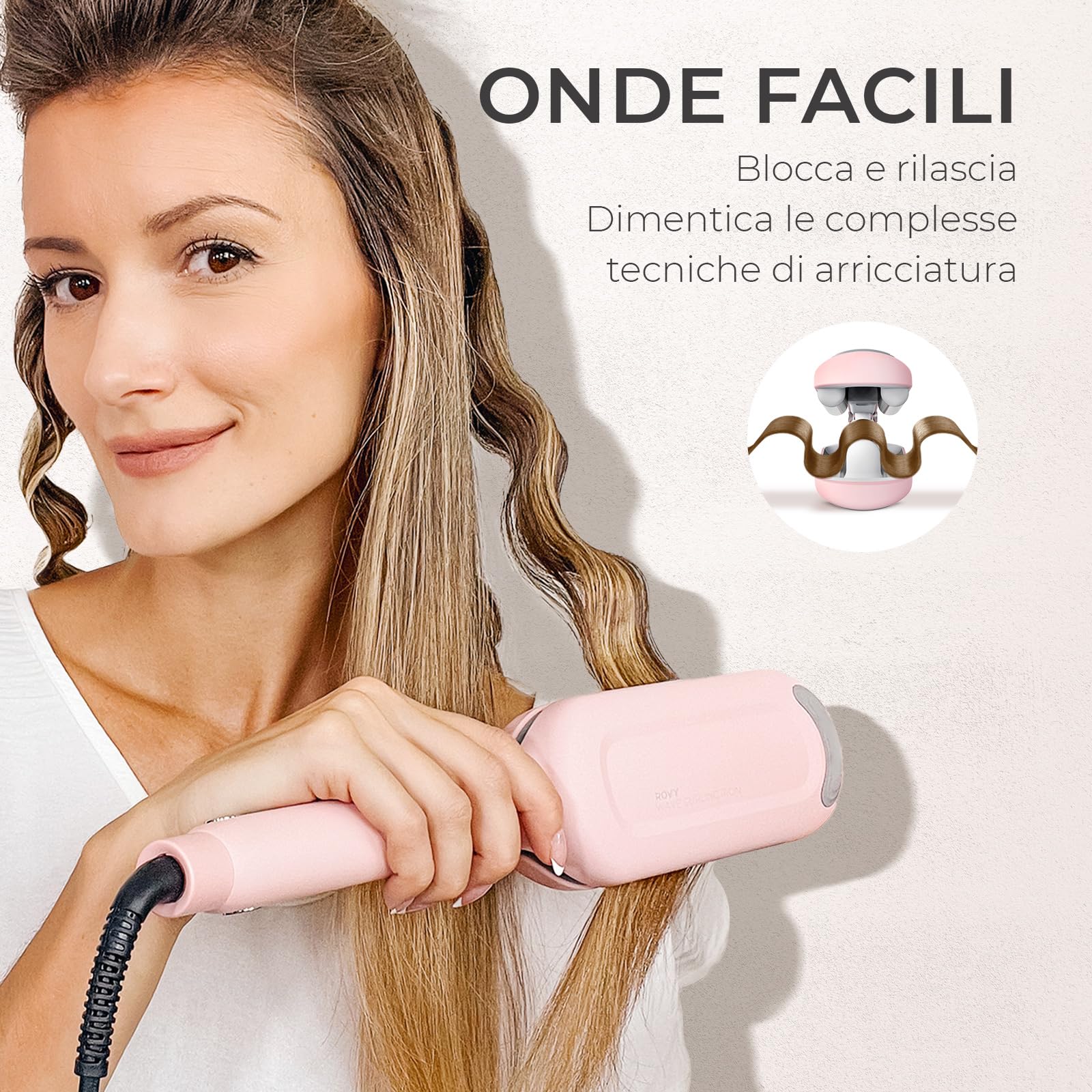 TYMO ROVY Ferro Arricciacapelli per Onde + Spazzola Lisciante per Capelli
