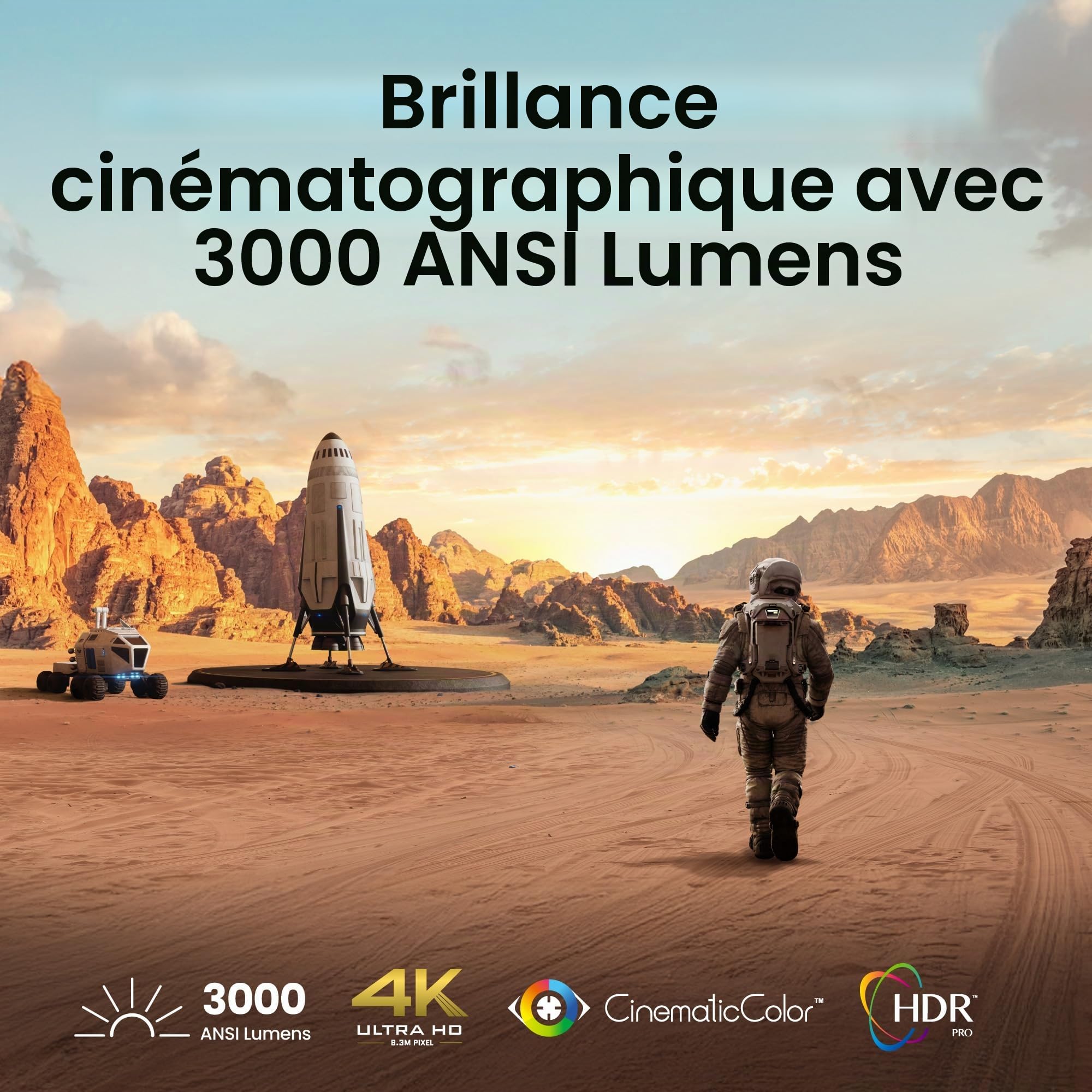 BenQ TK705STi Vidéoprojecteur 4K HDR Courte focale, 3000 lumens, Google TV