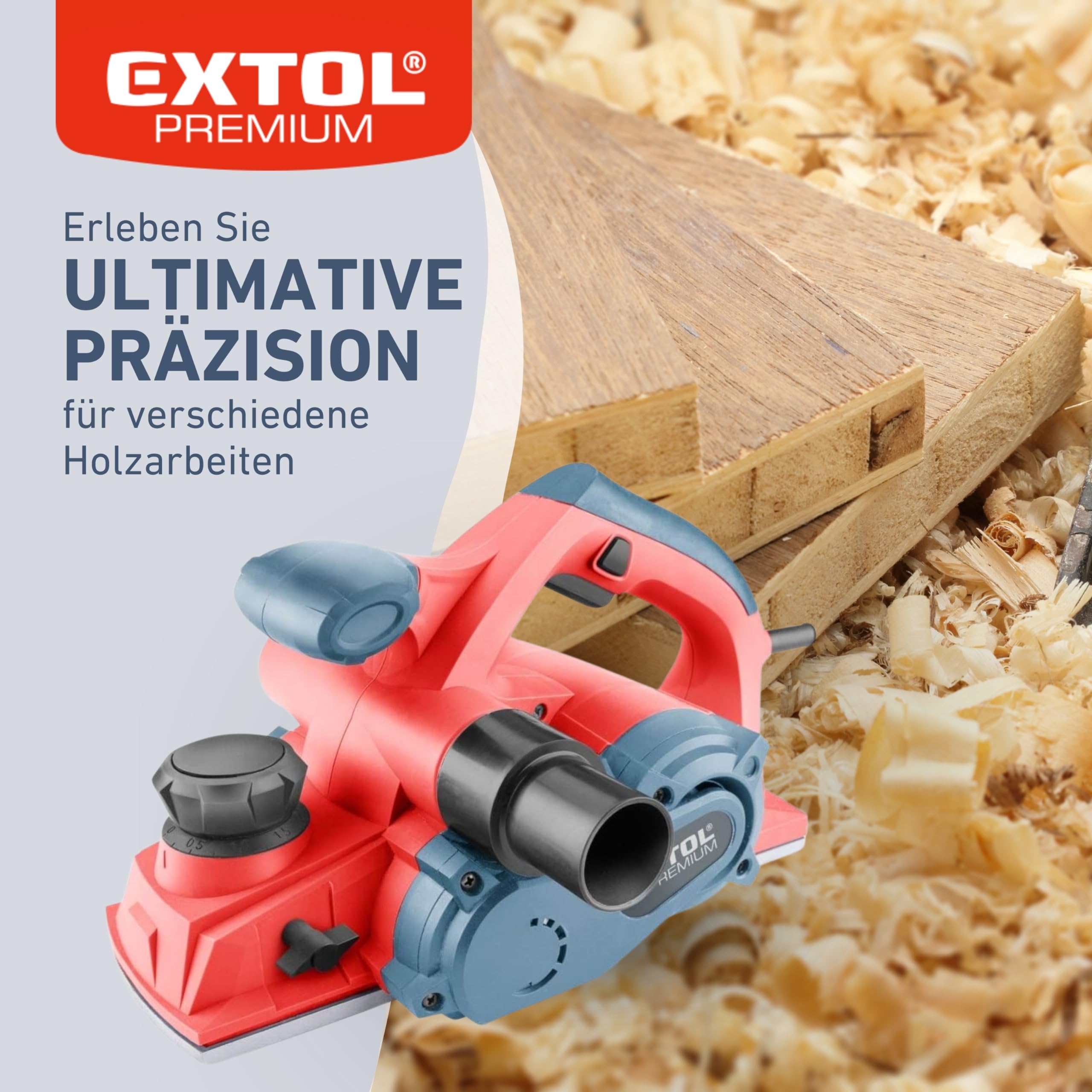 Elektrohobel 1000W I Hobelmaschine mit 110mm Hobelbreite & bis zu 3mm Spanntiefe I elektrischer Hobel mit Staubfang I Elektro-Handhobel mit Stützfuß I Handhobelmaschine