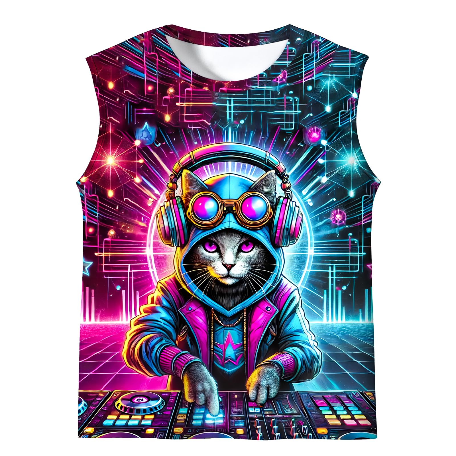 Kids Tie Dye Tank Tops Boys Girls Sleeveless Tee 5-14 Years