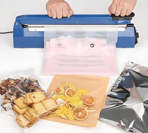 Miniatura 7 de Sellador de impulsos Máquina selladora manual de calor de 12 pulgadas con modo de calefacción ajustable, selladores de bolsas retráctiles ABS para