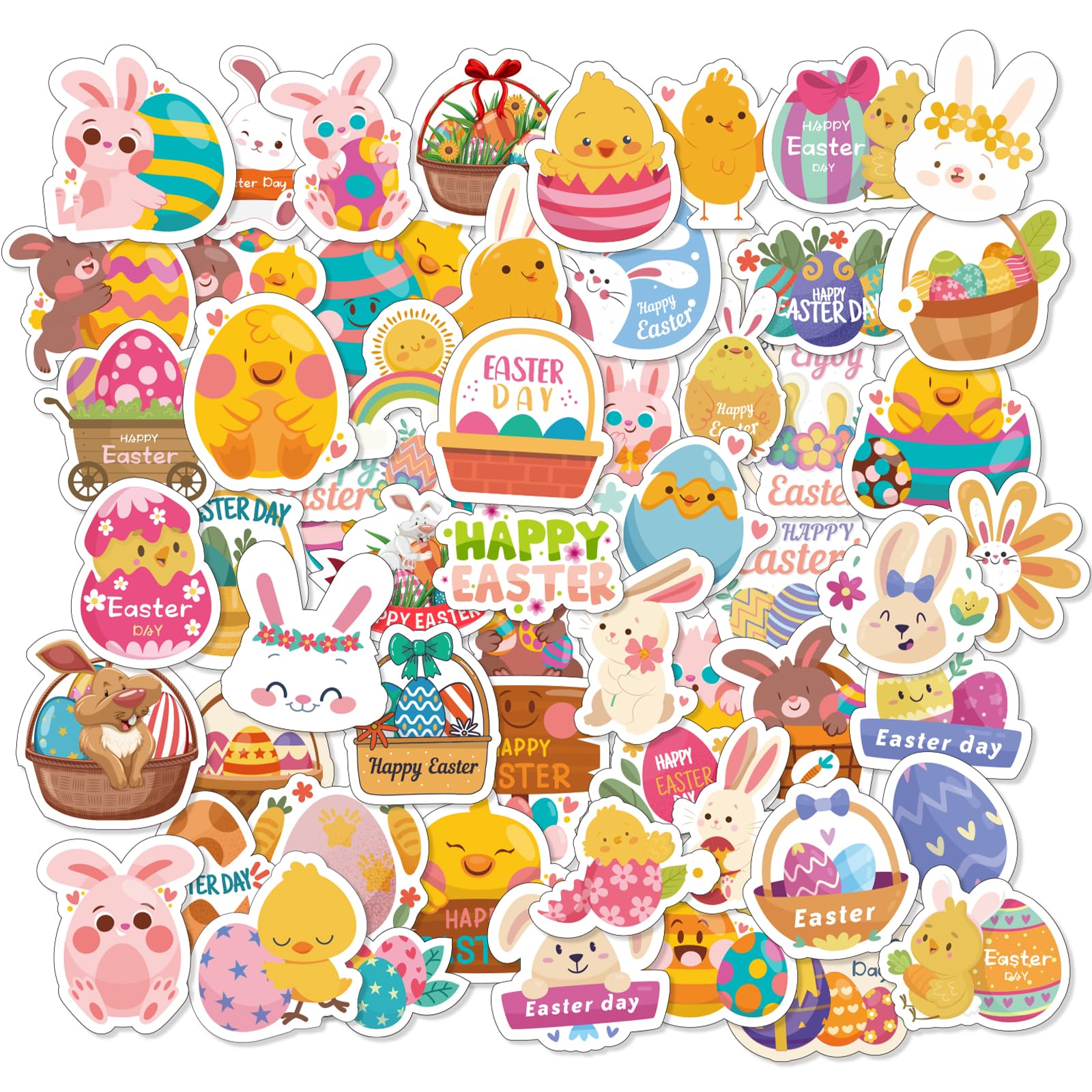 120 Pcs Easter Stickers for Kids - Bulk Bunny Eggs Stickers Crafts for Basket Stuffers Essentials & Egg Fillers, Easter Games Activities Party Favors