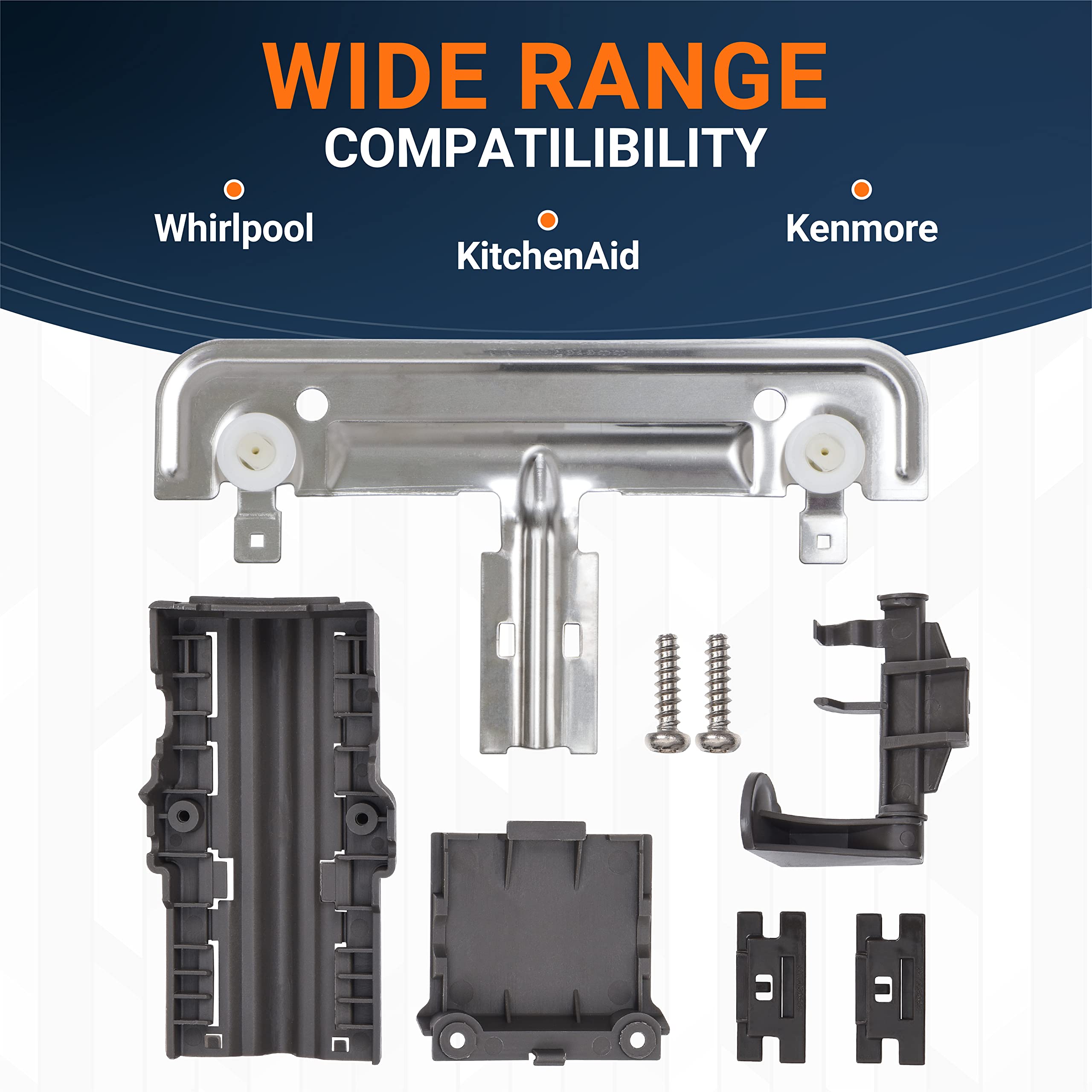 W10712395 Dishwasher METAL Top Rack Adjuster Kit 1.25in Roller ...