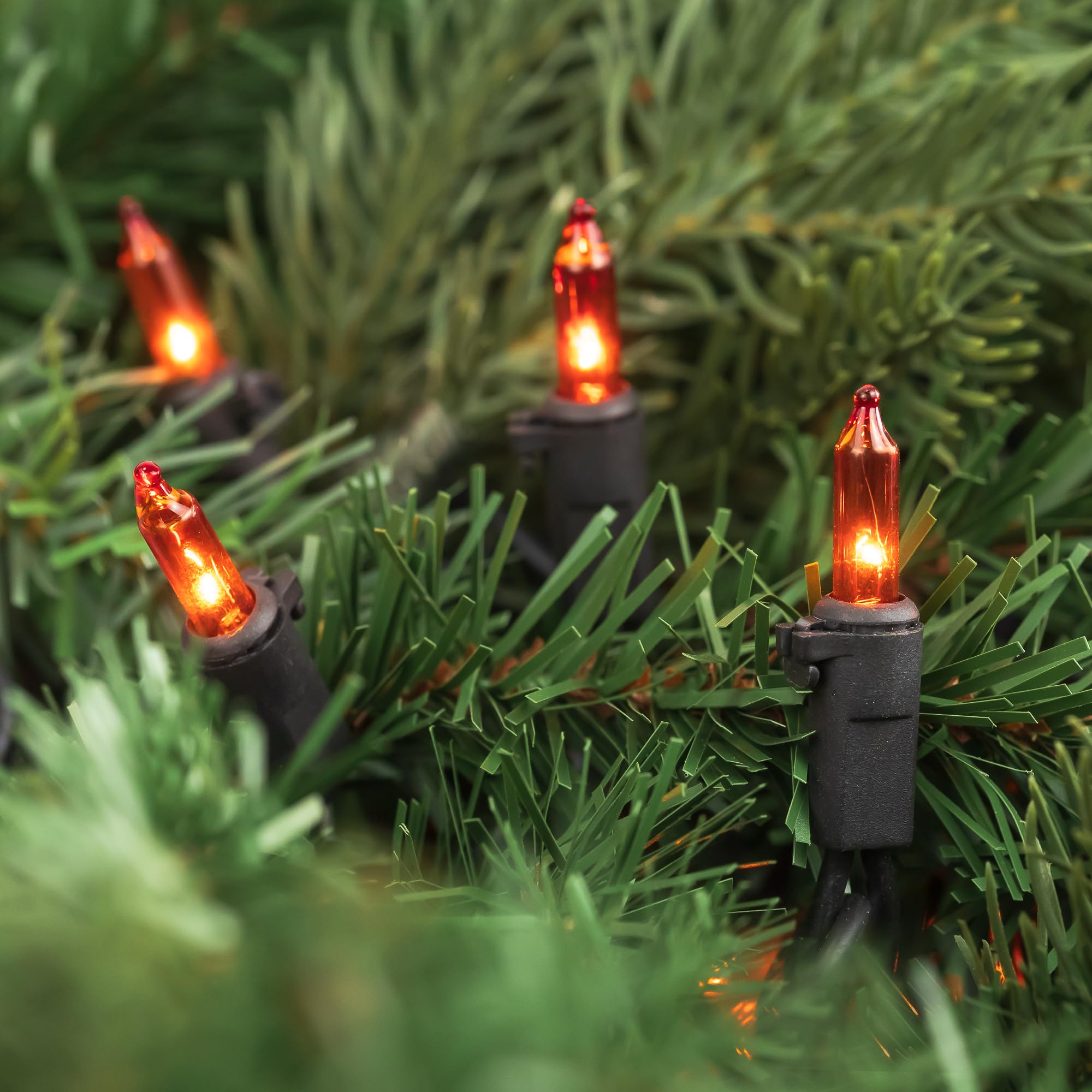 Northlight Mini Christmas Lights - Orange - 10' Black Wire - 50ct