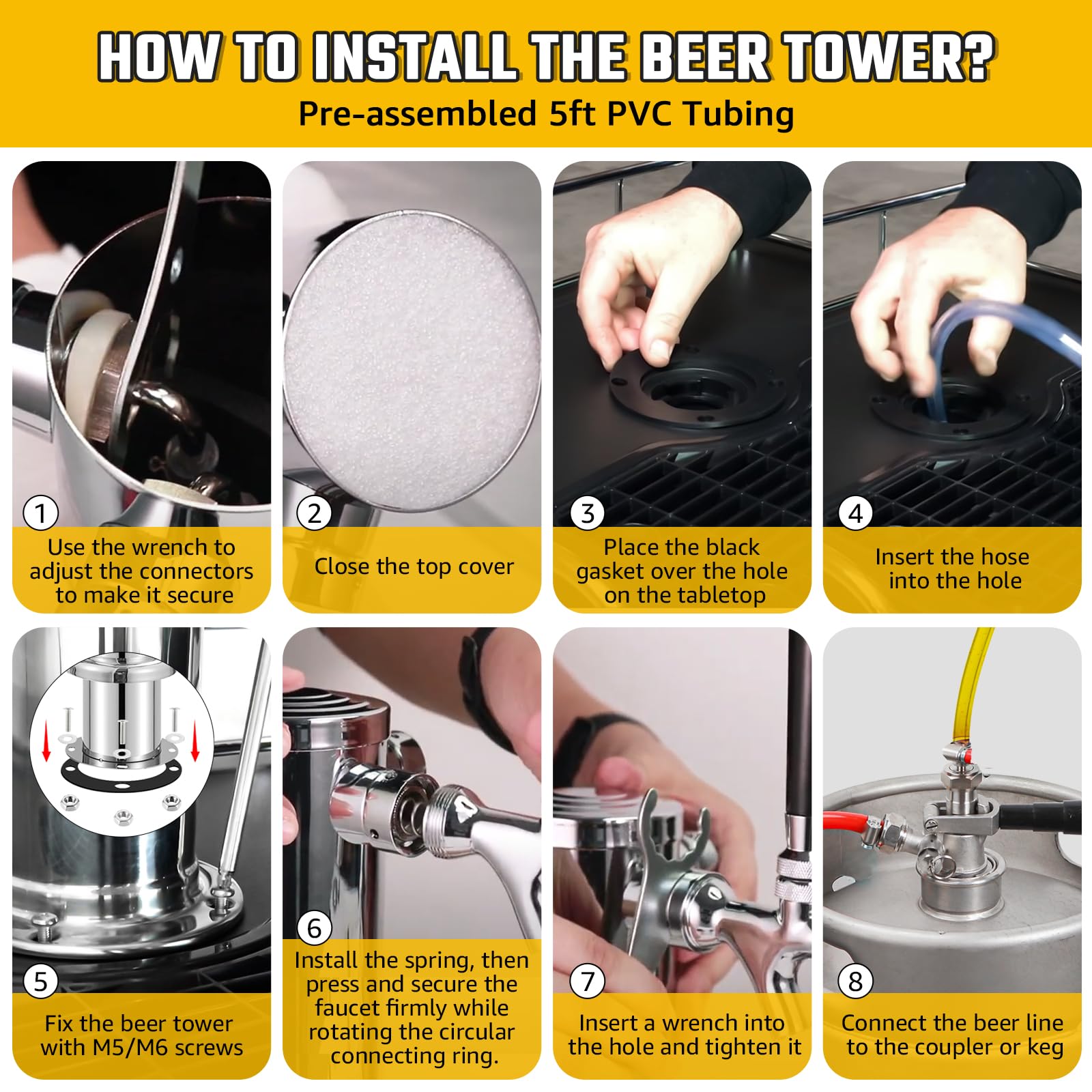 Dispensador de torre de cerveza de barril de triple grifo, torre de cerveza Kegerator de doble grifo